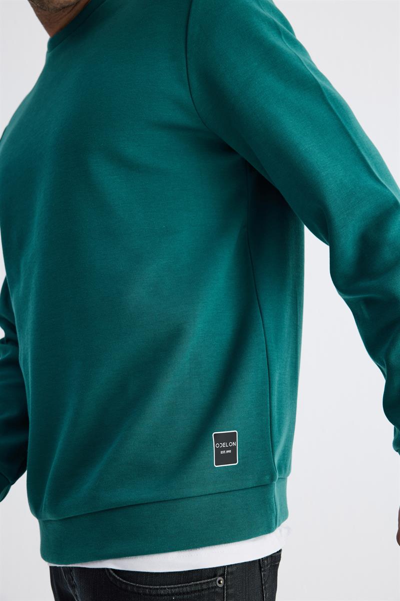 Comfort Fit Basic Düz Erkek Petrol Sweatshirt  MARS26