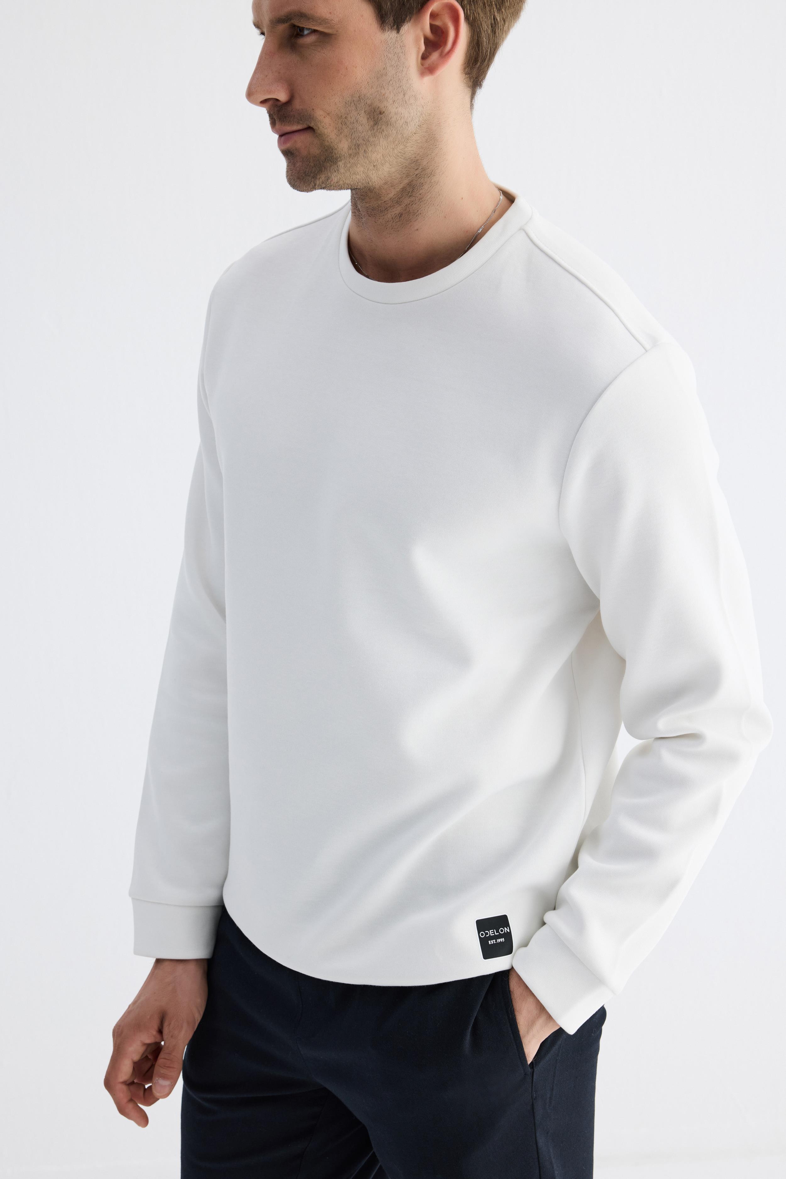  Comfort Fit Basic Düz Erkek Ekru Sweatshirt  MARS26