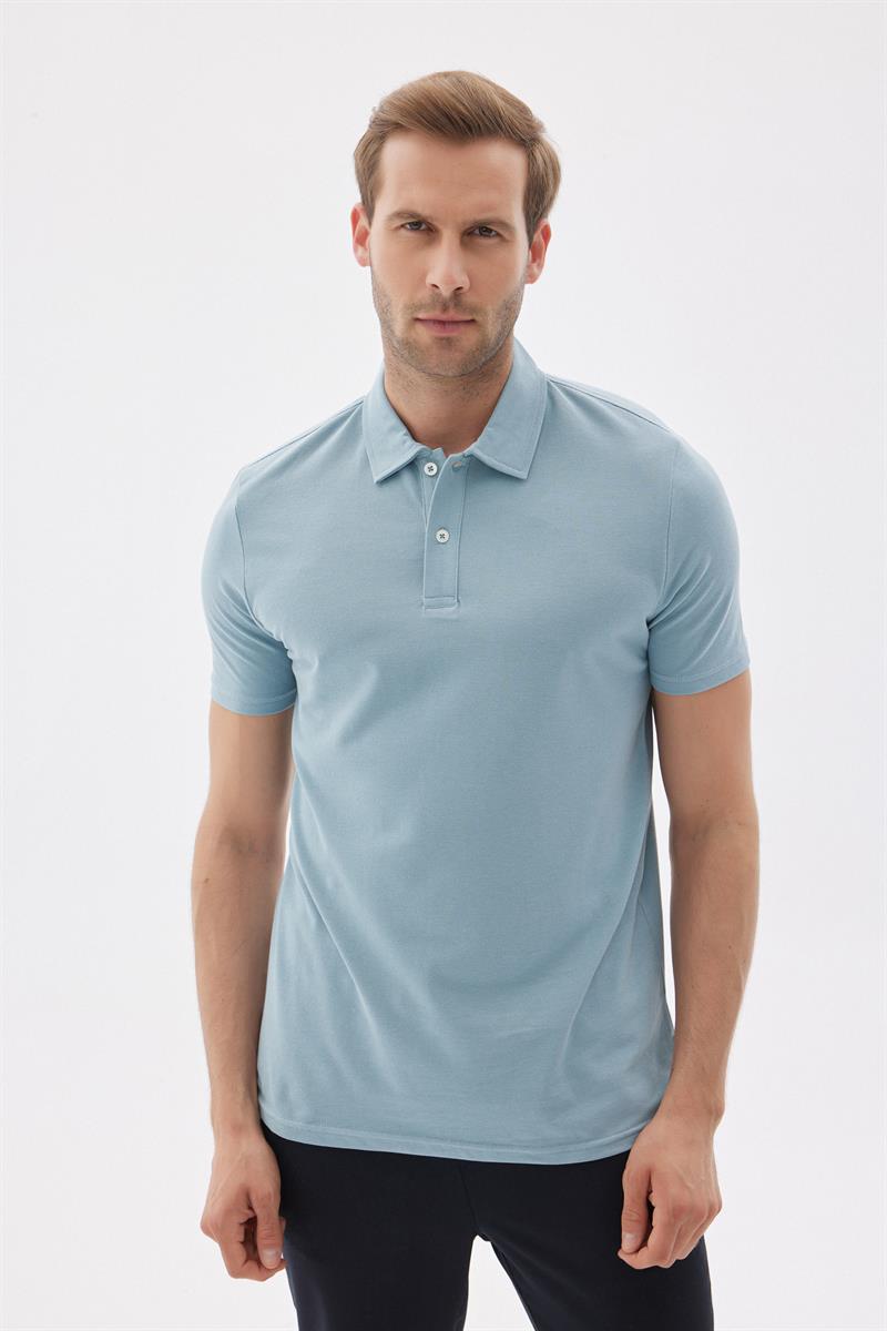 Erkek Basic Polo Yaka Tişört (Regular Fit) Mint