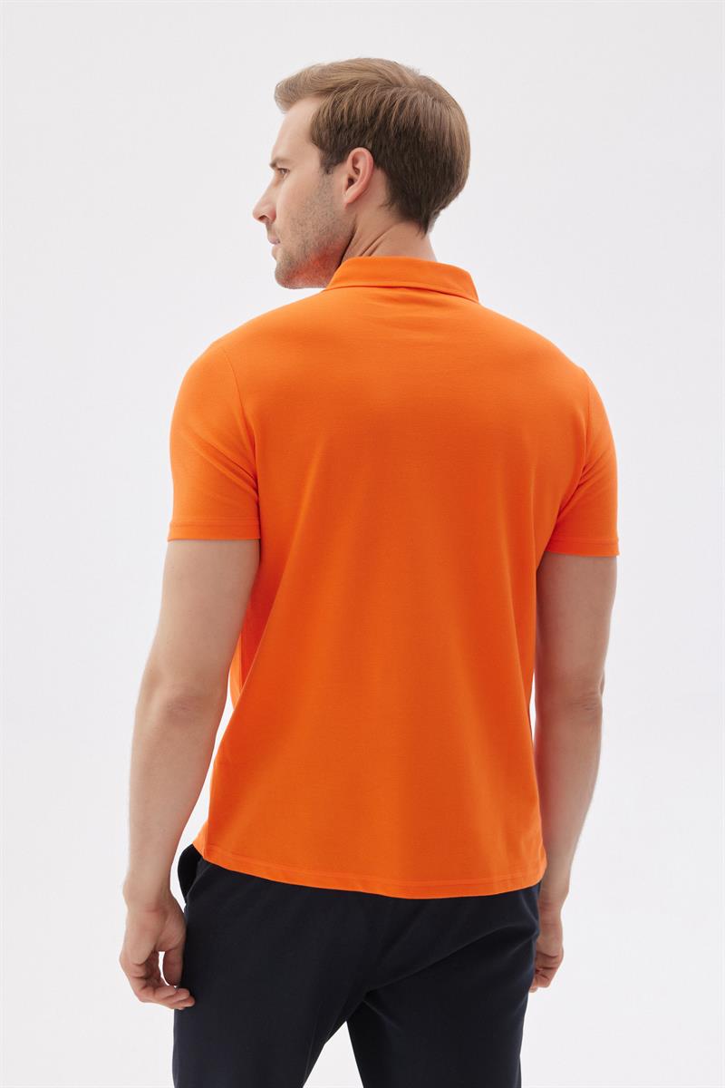 Erkek Basic Polo Yaka Tişört (Regular Fit) Oranj