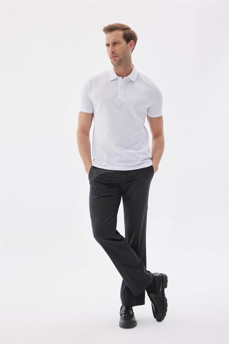 Erkek Basic Polo Yaka Tişört (Regular Fit) Beyaz