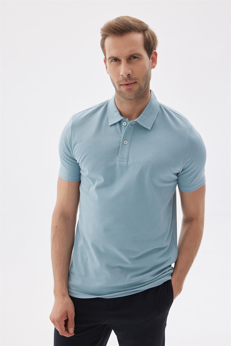 Erkek Basic Polo Yaka Tişört (Regular Fit) Mint