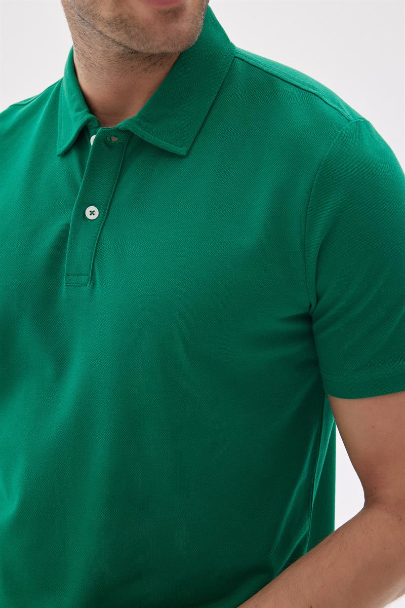 Erkek Basic Polo Yaka Tişört (Regular Fit) Açık Yeşil