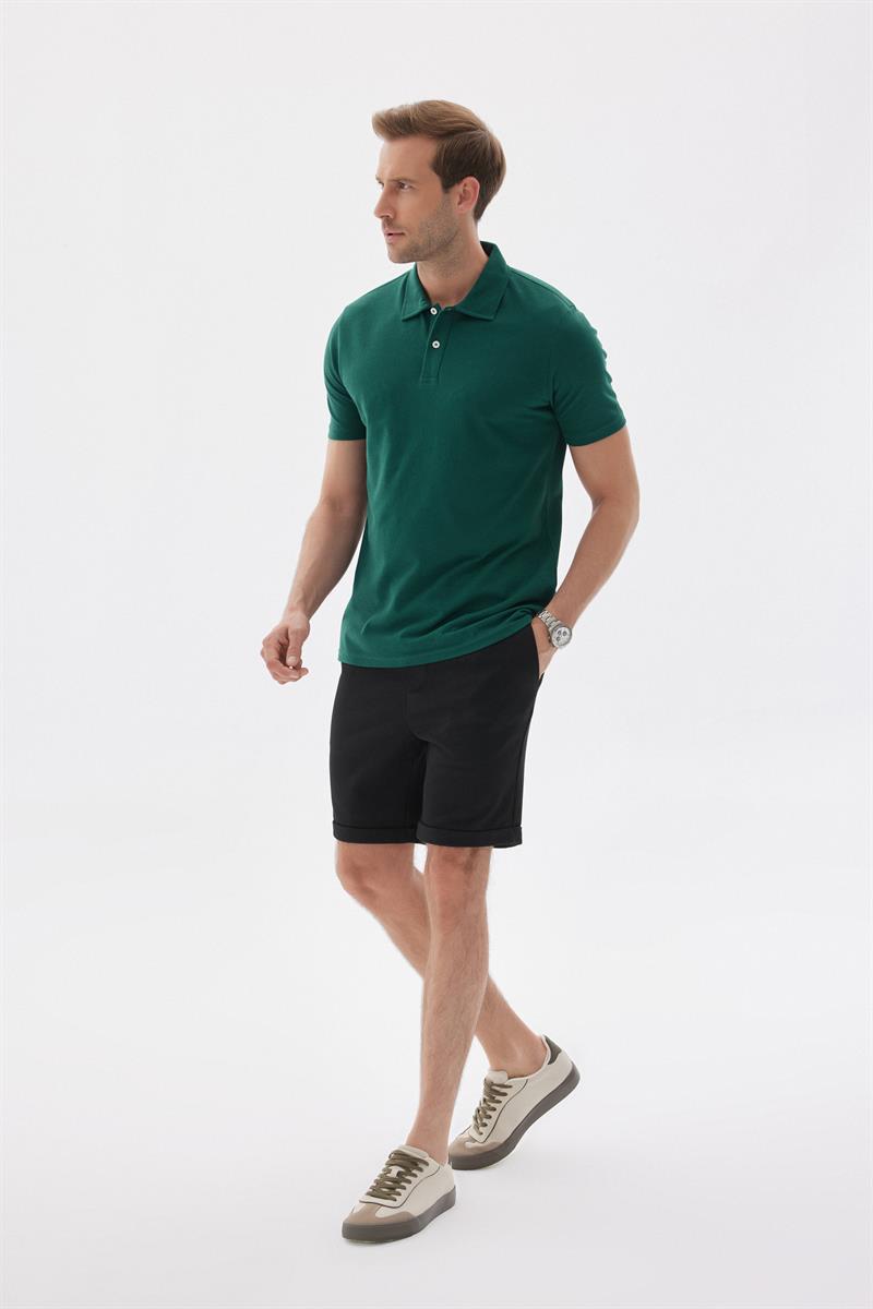 Erkek Basic Polo Yaka Tişört (Regular Fit) Yeşil