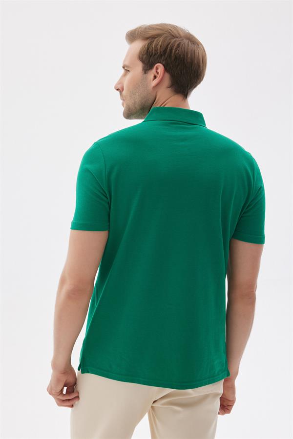 Erkek Basic Polo Yaka Tişört (Regular Fit) Açık Yeşil