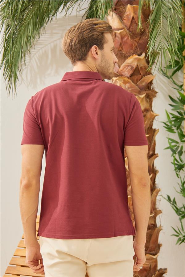 Erkek Basic Polo Yaka Tişört (Regular Fit) Bordo