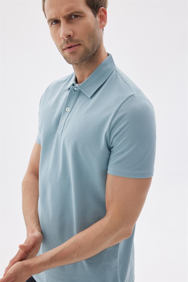 Erkek Basic Polo Yaka Tişört (Regular Fit) Mint