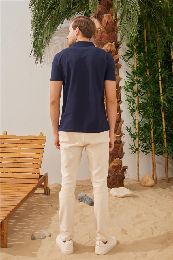 Erkek Basic Polo Yaka Tişört (Regular Fit) Lacivert