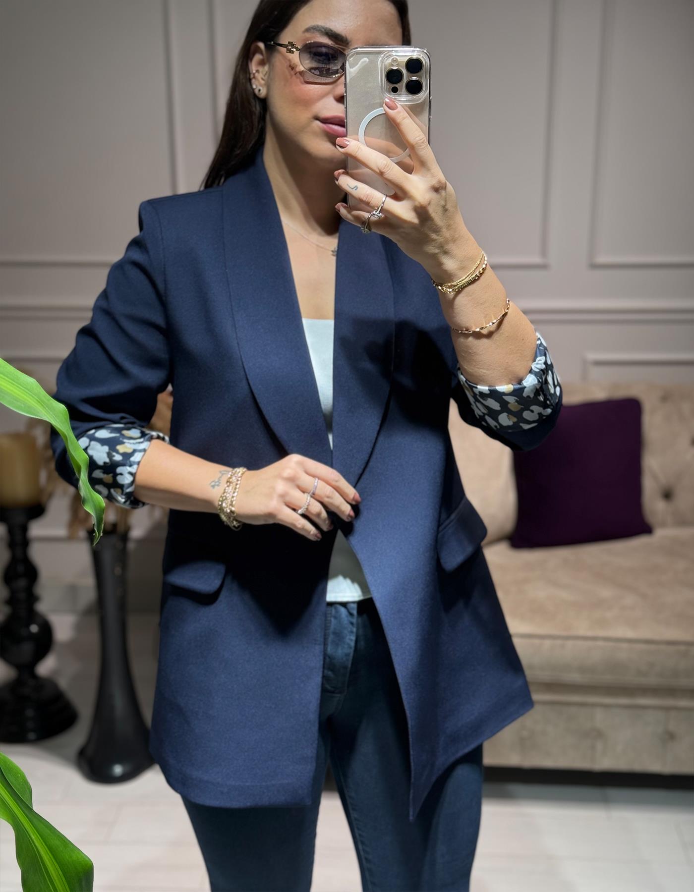 Şal Yaka Blazer Ceket Lacivert