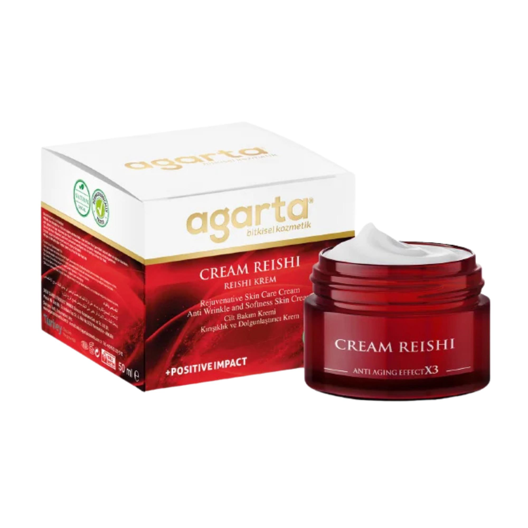 AGARTA - REİSHİ KREM DOĞAL KIRIŞIKLIK VE DOLGUNLAŞTIRICI CİLT BAKIM KREMİ 50 ML
