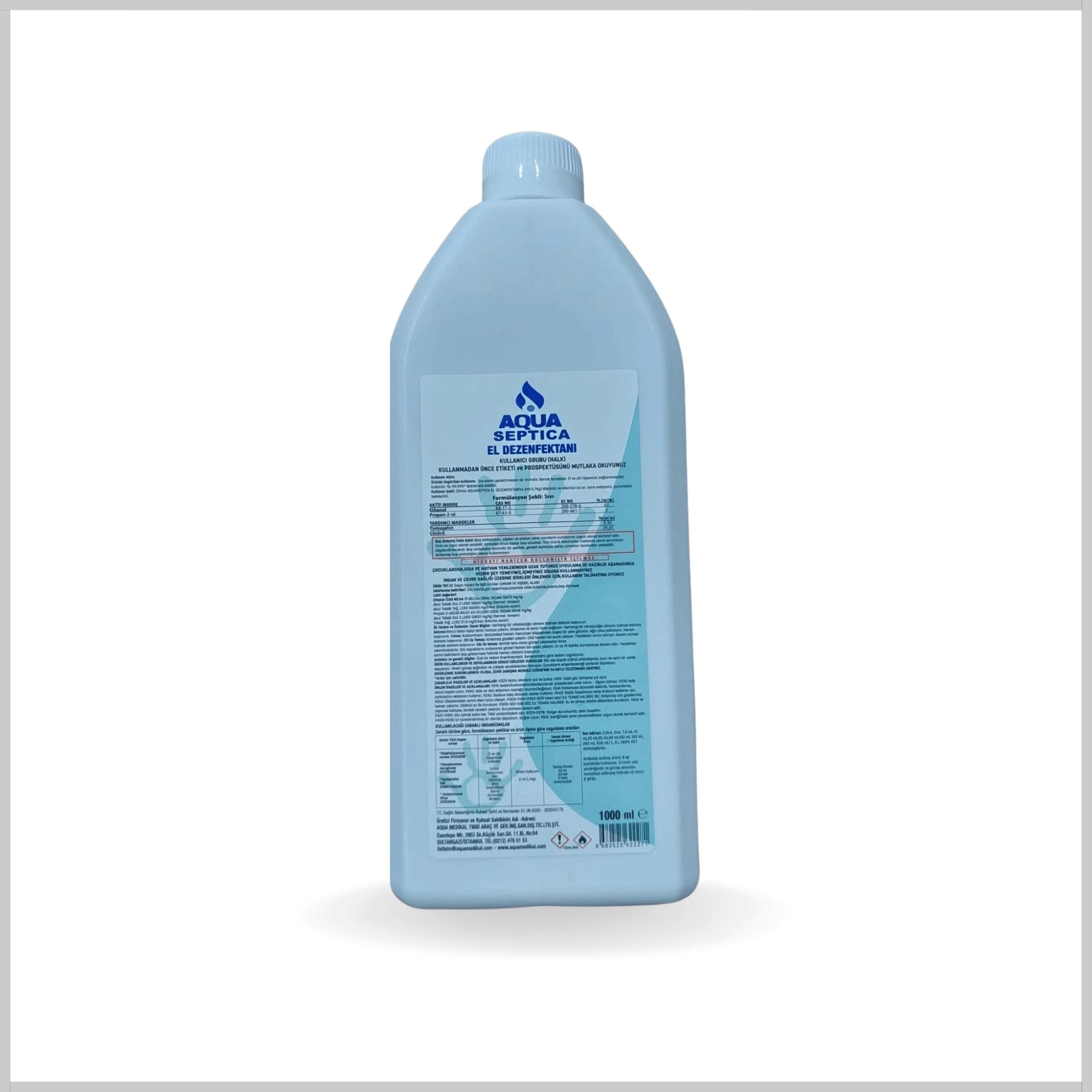 AQUA - EL ANTİSEPTİĞİ DEZENFEKTANI 1000 ML - 1 ADET