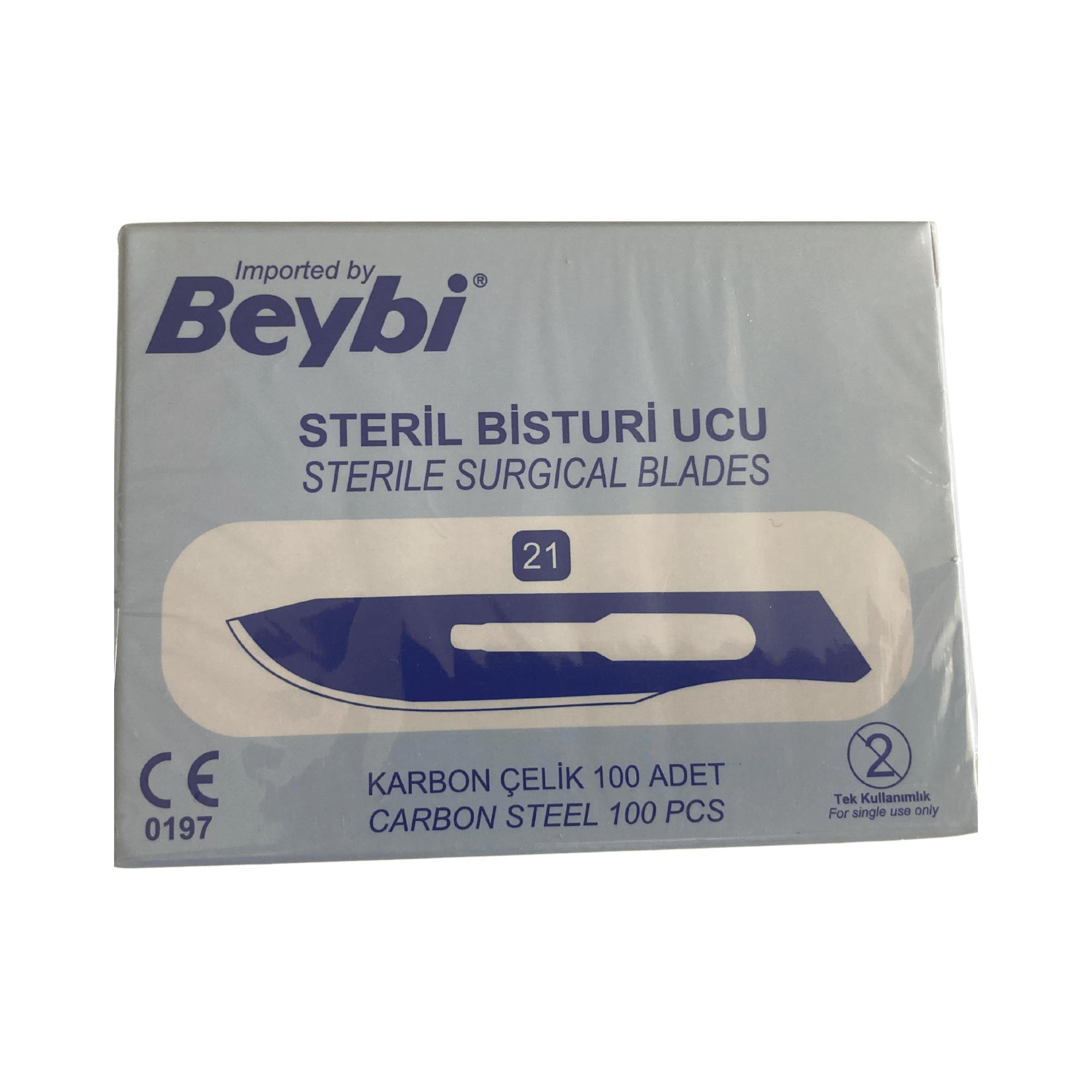 BEYBİ - BİSTURİ UCU NO: 21 - 100 ADET 1 PAKET