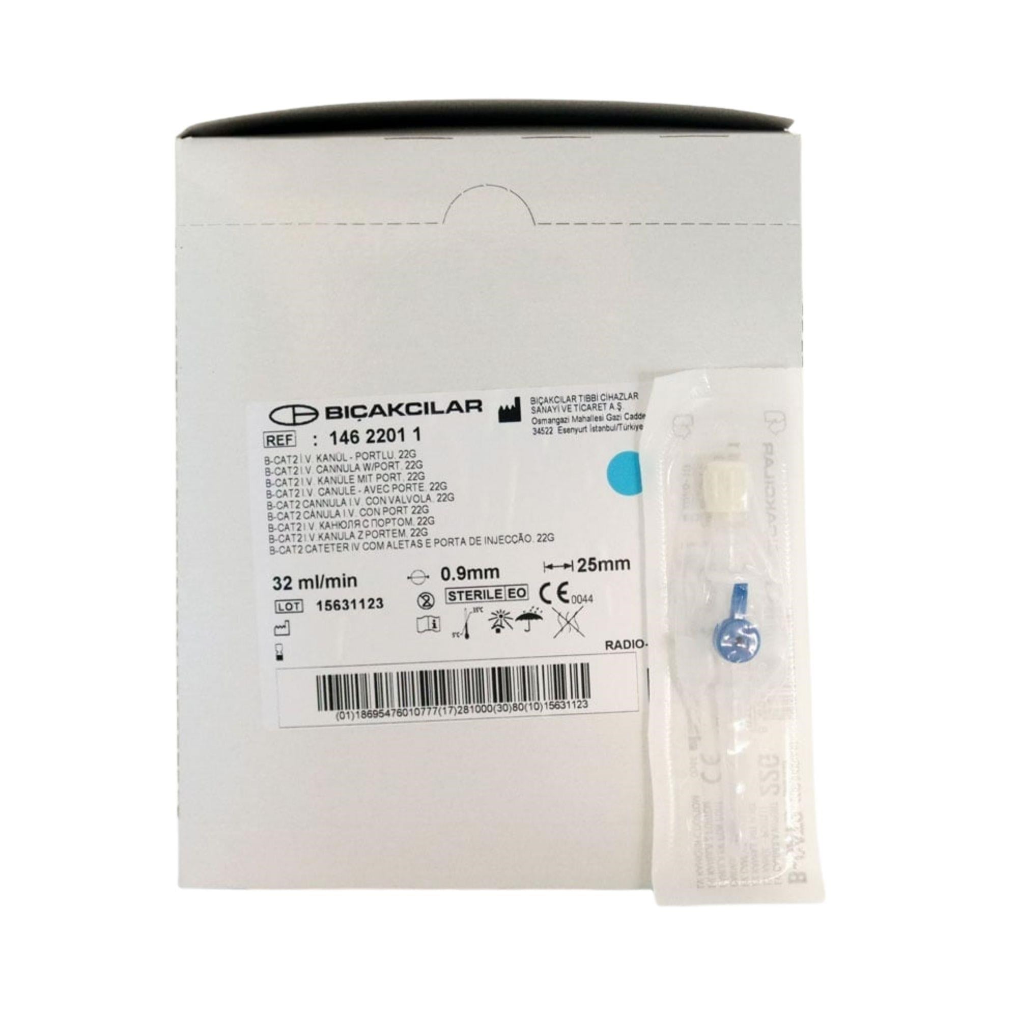 BIÇAKCILAR - ANJİOKAT 22G MAVİ - 80 ADET