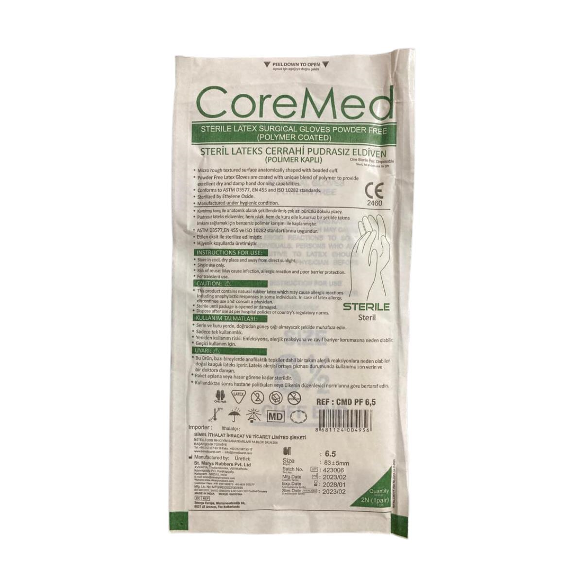 COREMED - CERRAHİ ELDİVEN PUDRASIZ NO: 6.5