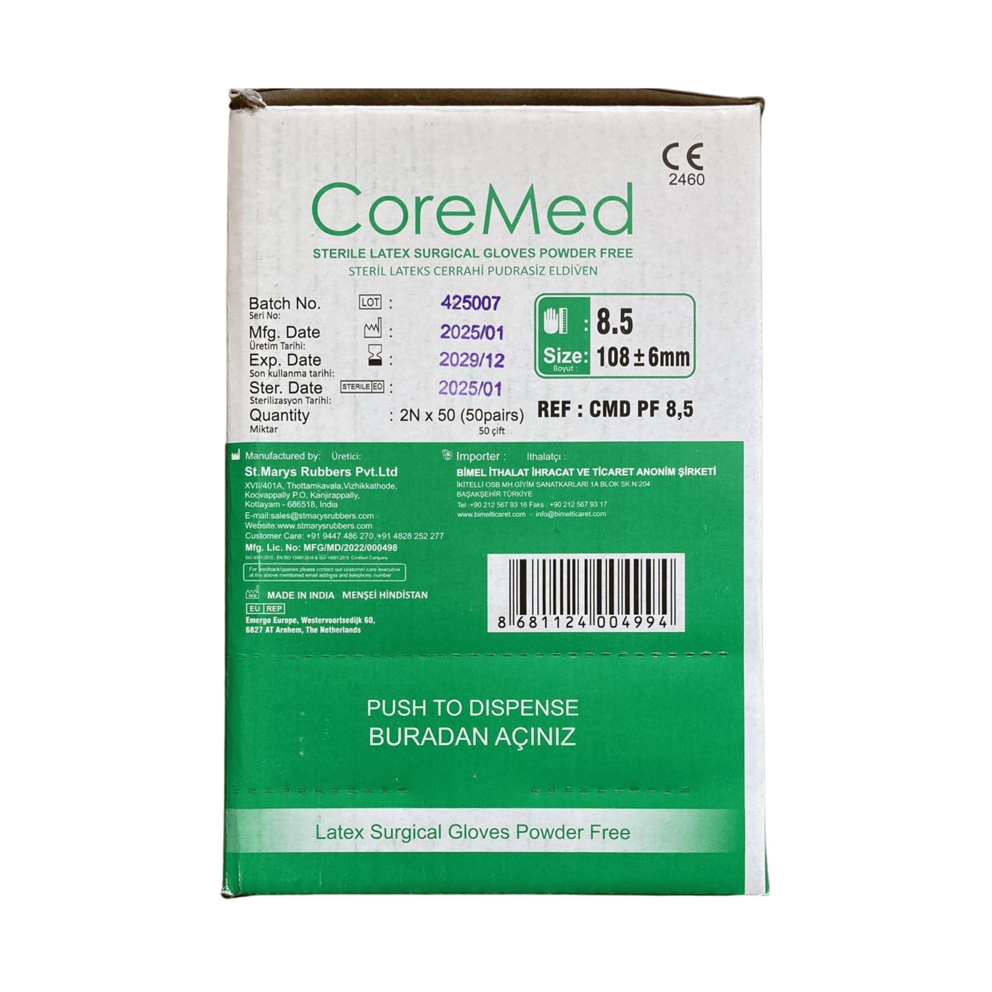 COREMED - CERRAHİ ELDİVEN PUDRASIZ NO:8.5 - 50 ADET