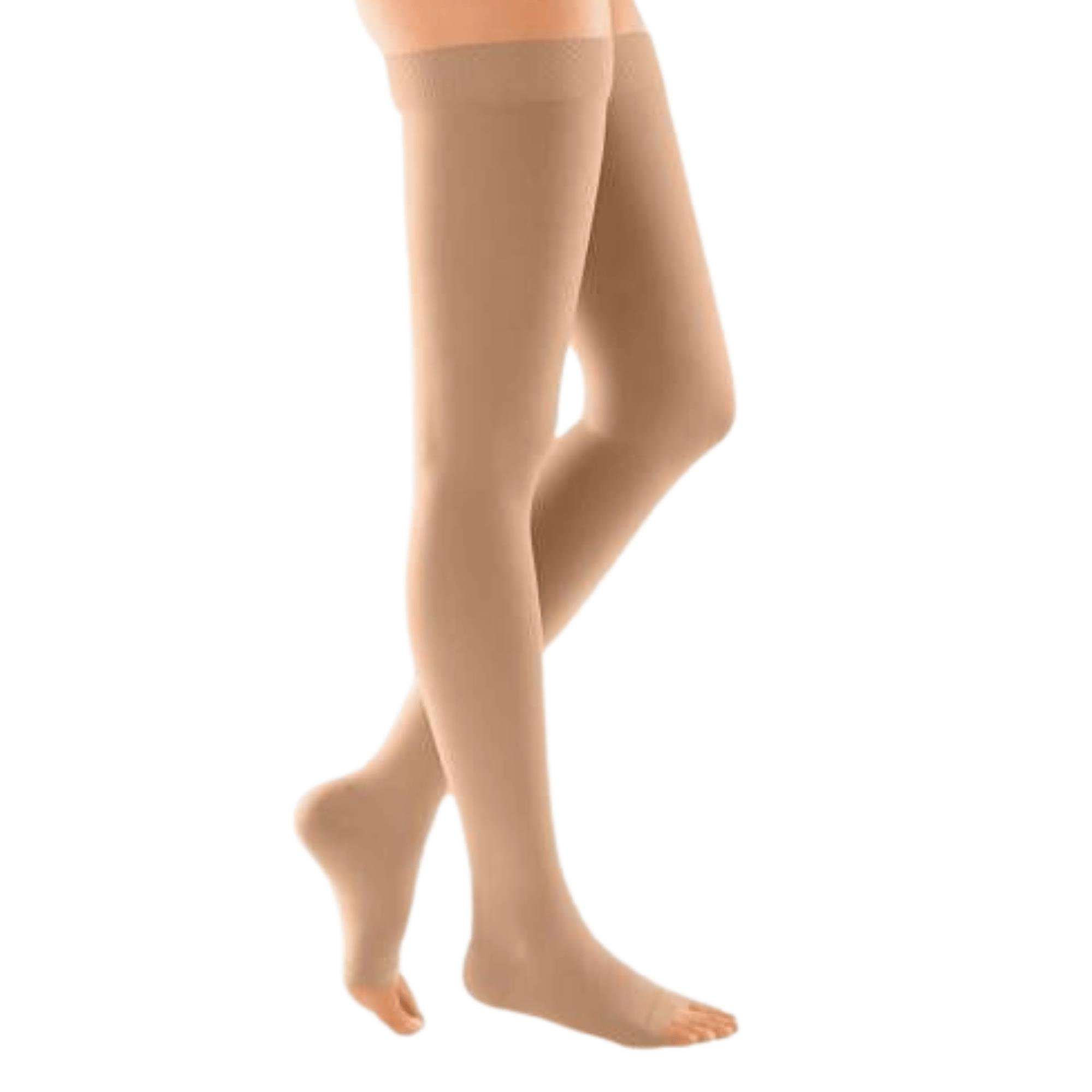 DUOMED - VARİS ÇORABI CCL2 DİZ ÜSTÜ BURNU AÇIK BEJ LARGE V261004007