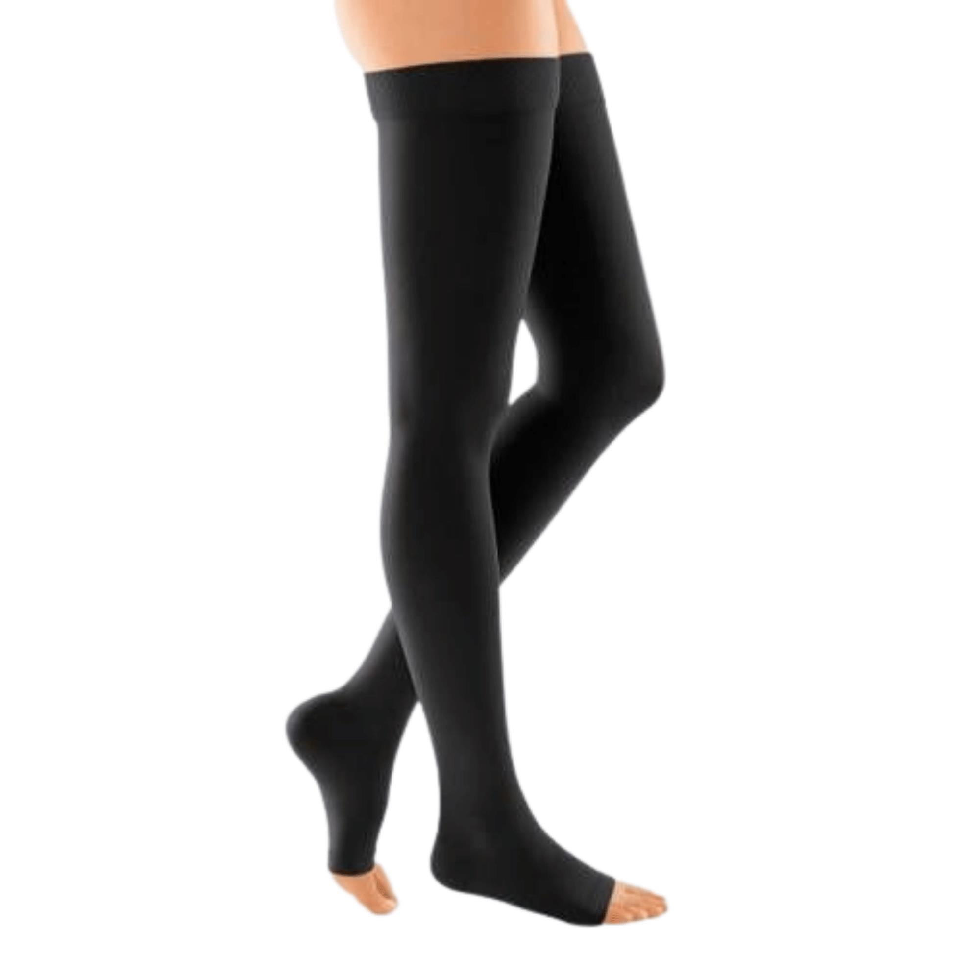 DUOMED - VARİS ÇORABI CCL2 DİZ ÜSTÜ BURNU AÇIK SİYAH LARGE V261504007