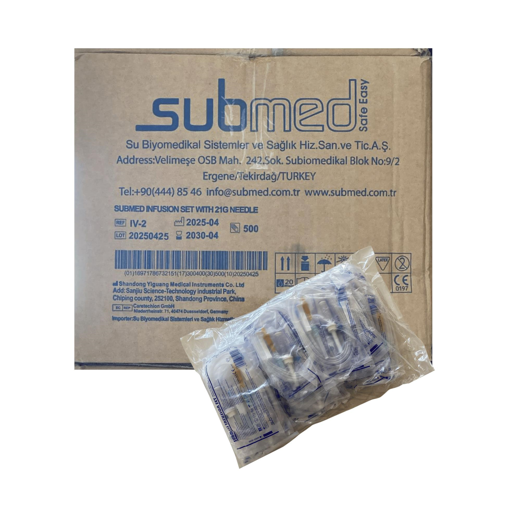 SUBMED - SERUM SETİ KİLİTLİ 21 G YEŞİL İĞNE - 500 ADET