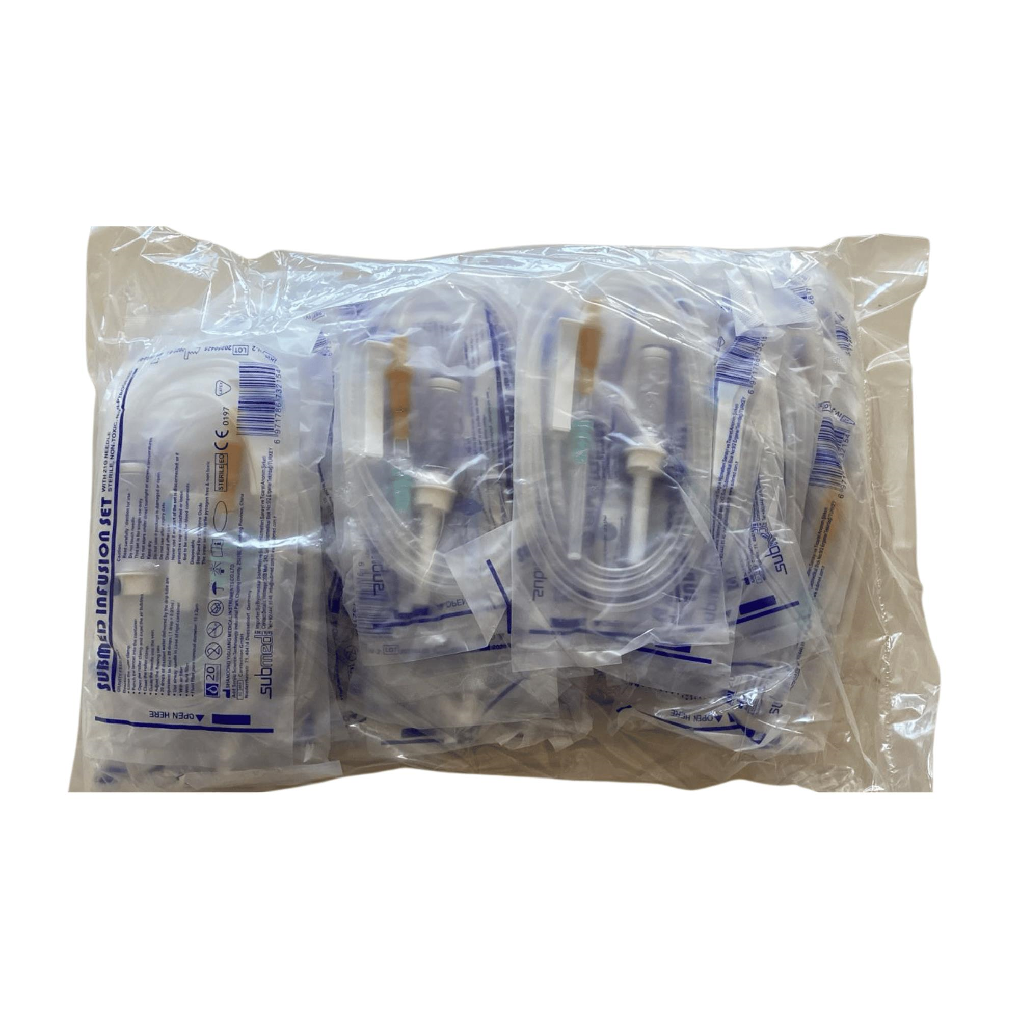 SUBMED - SERUM SETİ KİLİTLİ 21G YEŞİL İĞNE - 25 ADET