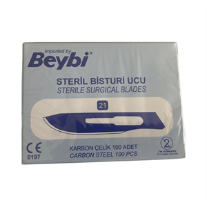 BEYBİ - BİSTURİ UCU NO: 21 - 100 ADET 1 PAKET