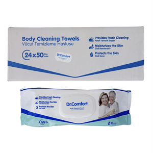 DR. COMFORT - VÜCUT TEMİZLEME HAVLUSU 50 ADET 1 PAKET - 24 PAKET
