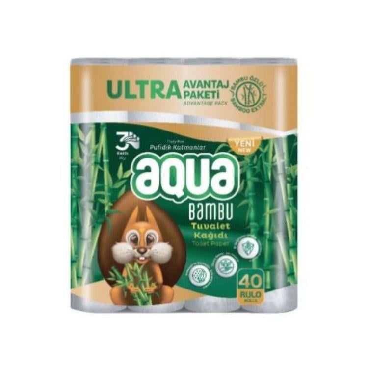 AQUA - TUVALET KAĞIDI 3KATLI BAMBU 40LI - 1 PAKET