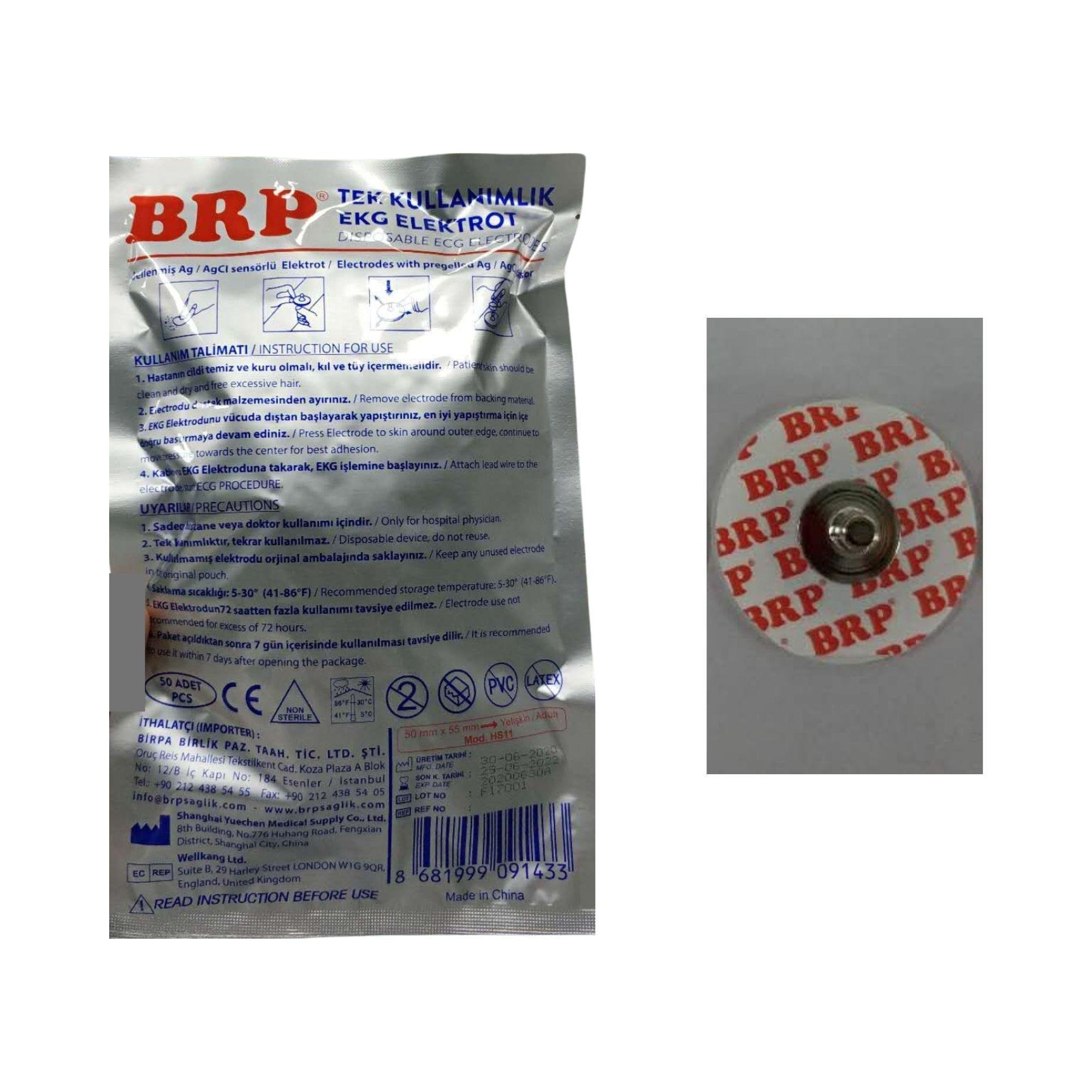 BRP - EKG ELEKTRODU YETİŞKİN 50Lİ - 1 PAKET