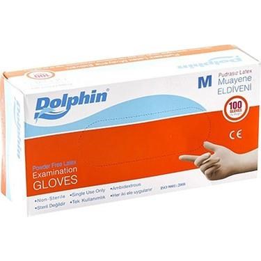 DOLPHİN - MUAYENE ELDİVENİ PUDRASIZ LATEKS MEDİUM 100LÜ PAKET