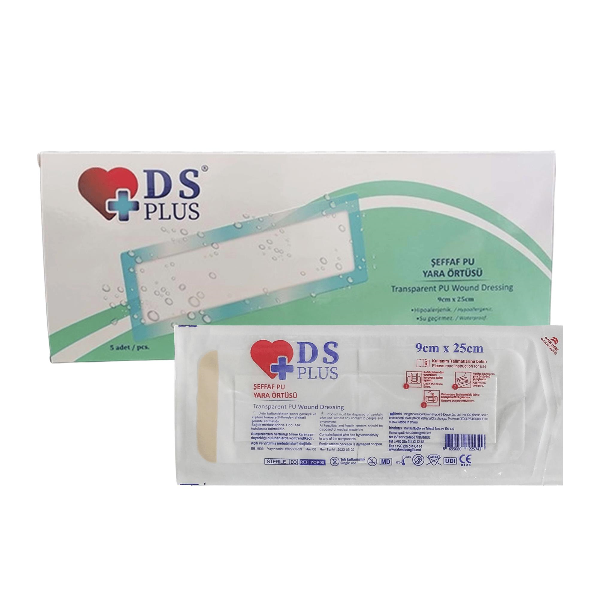 DS - YARA ÖRTÜSÜ ŞEFFAF PU SEZERYAN ÖRTÜSÜ SU GEÇİRMEZ 9CM X 25CM 25 ADET 1 PAKET