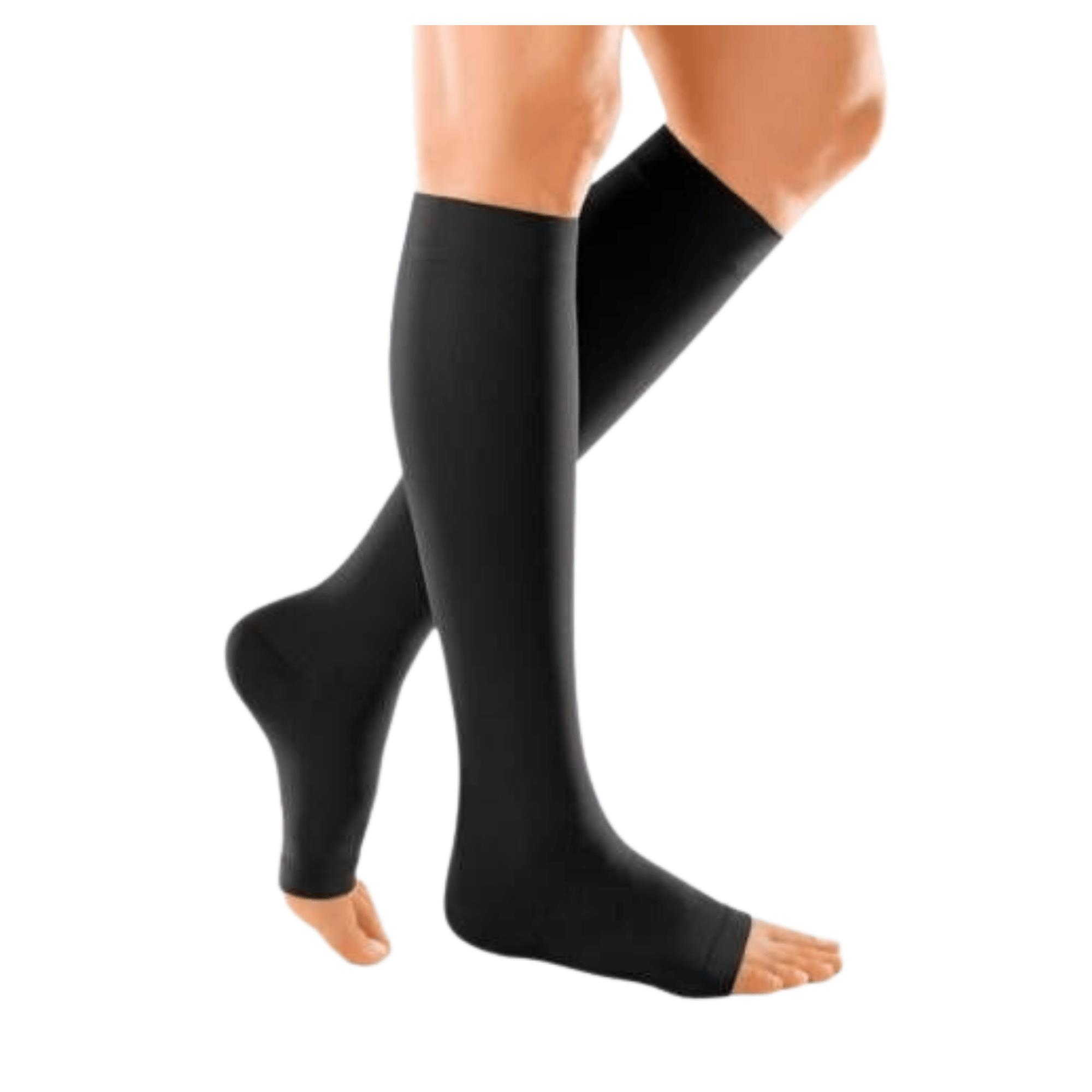 DUOMED - VARİS ÇORABI CCL2 DİZ ALTI BURNU AÇIK SİYAH XLARGE V240505007