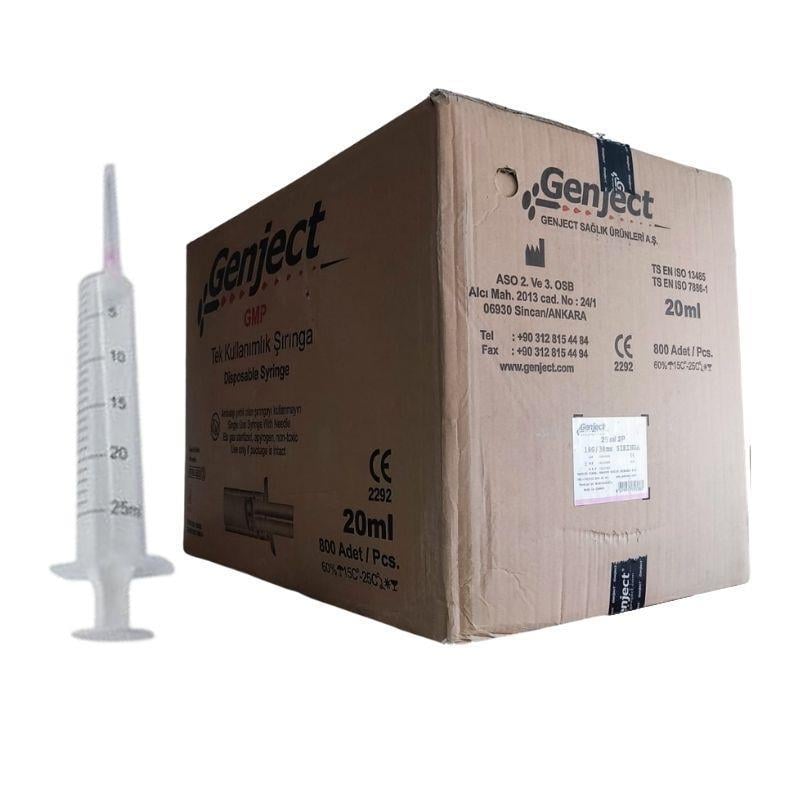 GENJECT - 25 ML 2PARÇA PEMBE İĞNELİ ENJEKTÖR VETERİNER - 800 ADET