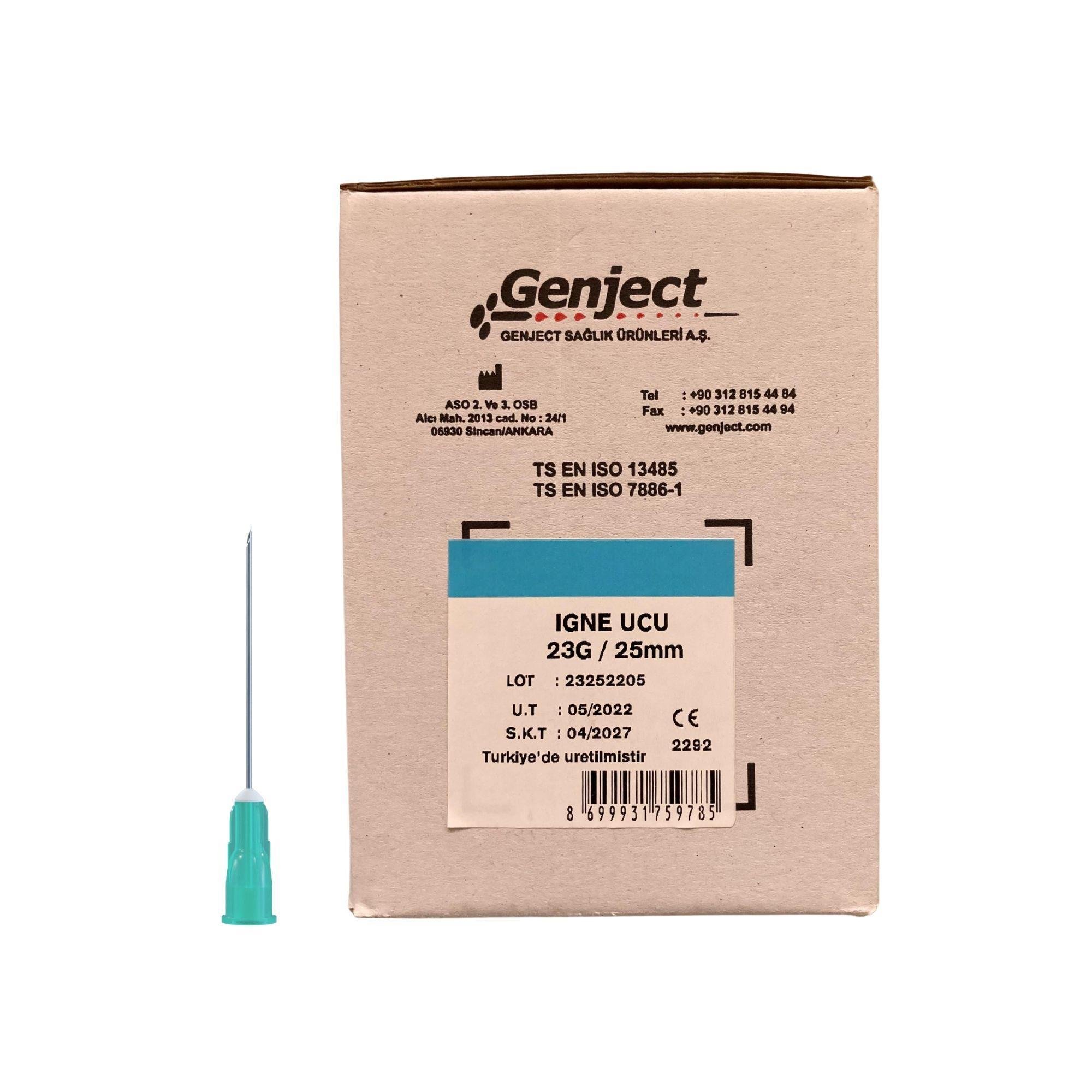 GENJECT - ENJEKTÖR İĞNE UCU 25MM MAVİ 23G - 500 ADET