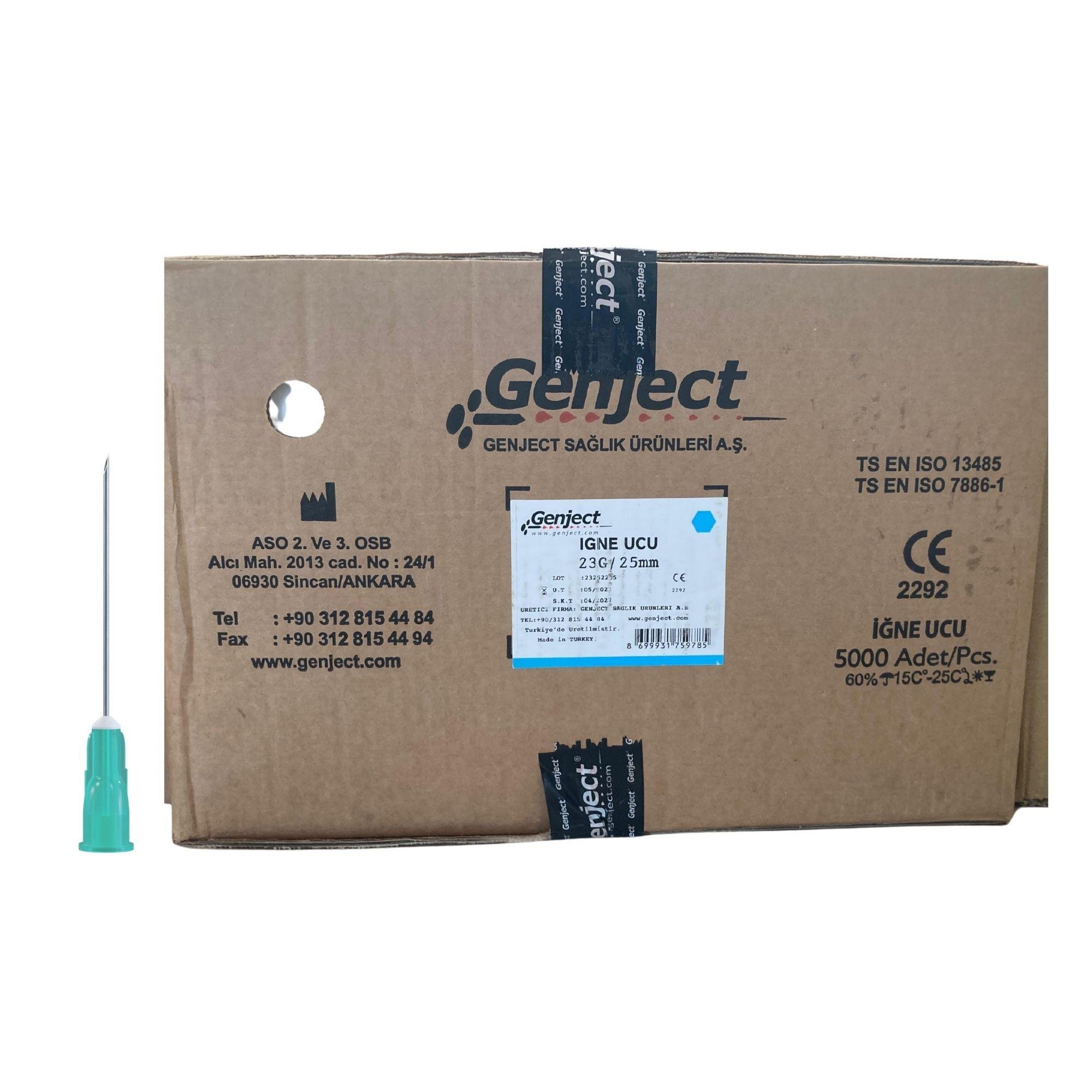 GENJECT - ENJEKTÖR İĞNE UCU 25MM MAVİ 23G - 5000 ADET