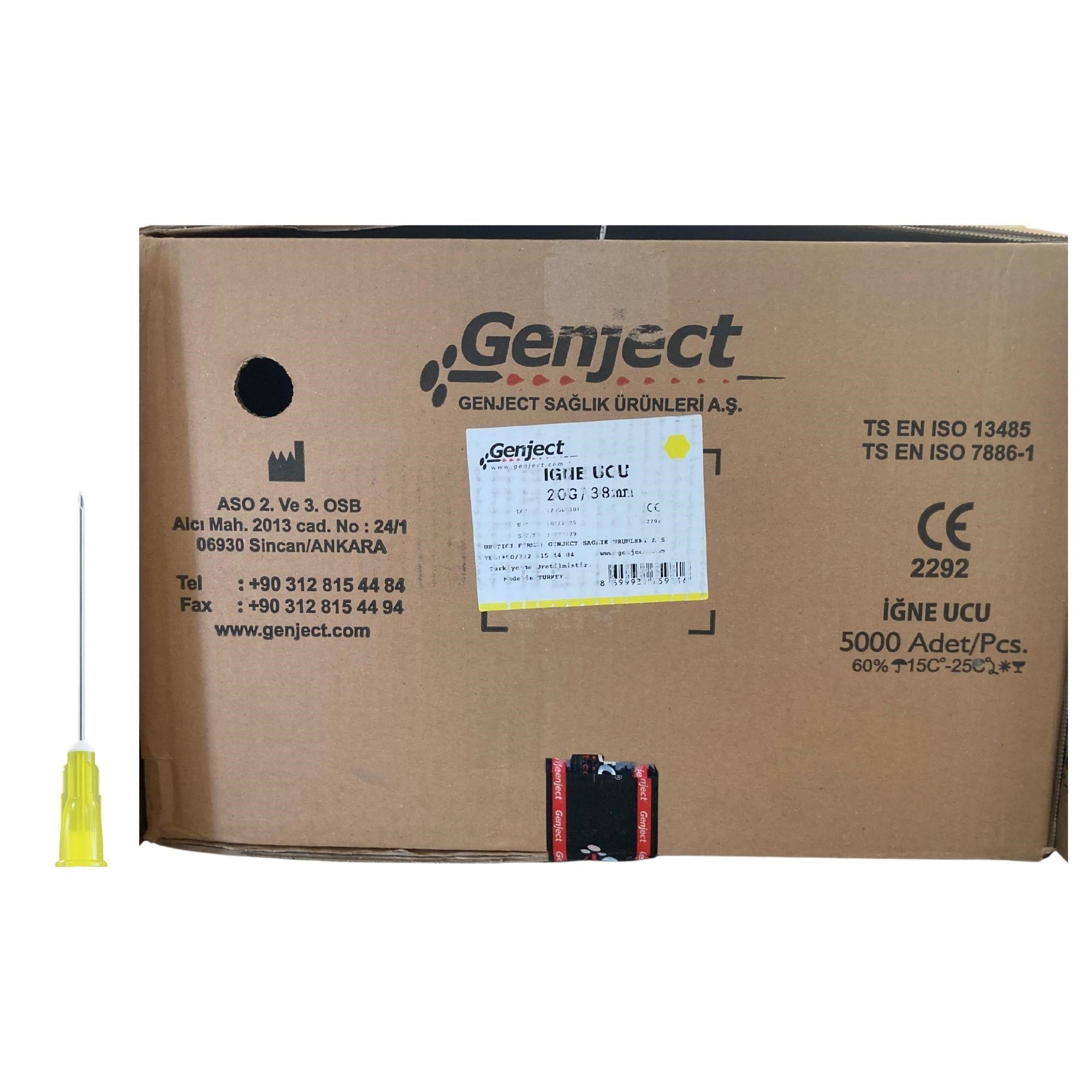 GENJECT - ENJEKTÖR İĞNE UCU 38MM SARI 20G - 5000 ADET