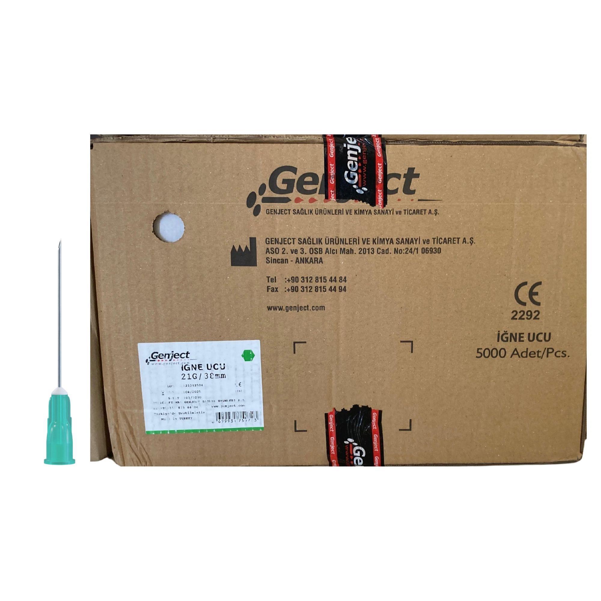 GENJECT - ENJEKTÖR İĞNE UCU YEŞİL 21G - 5000 ADET
