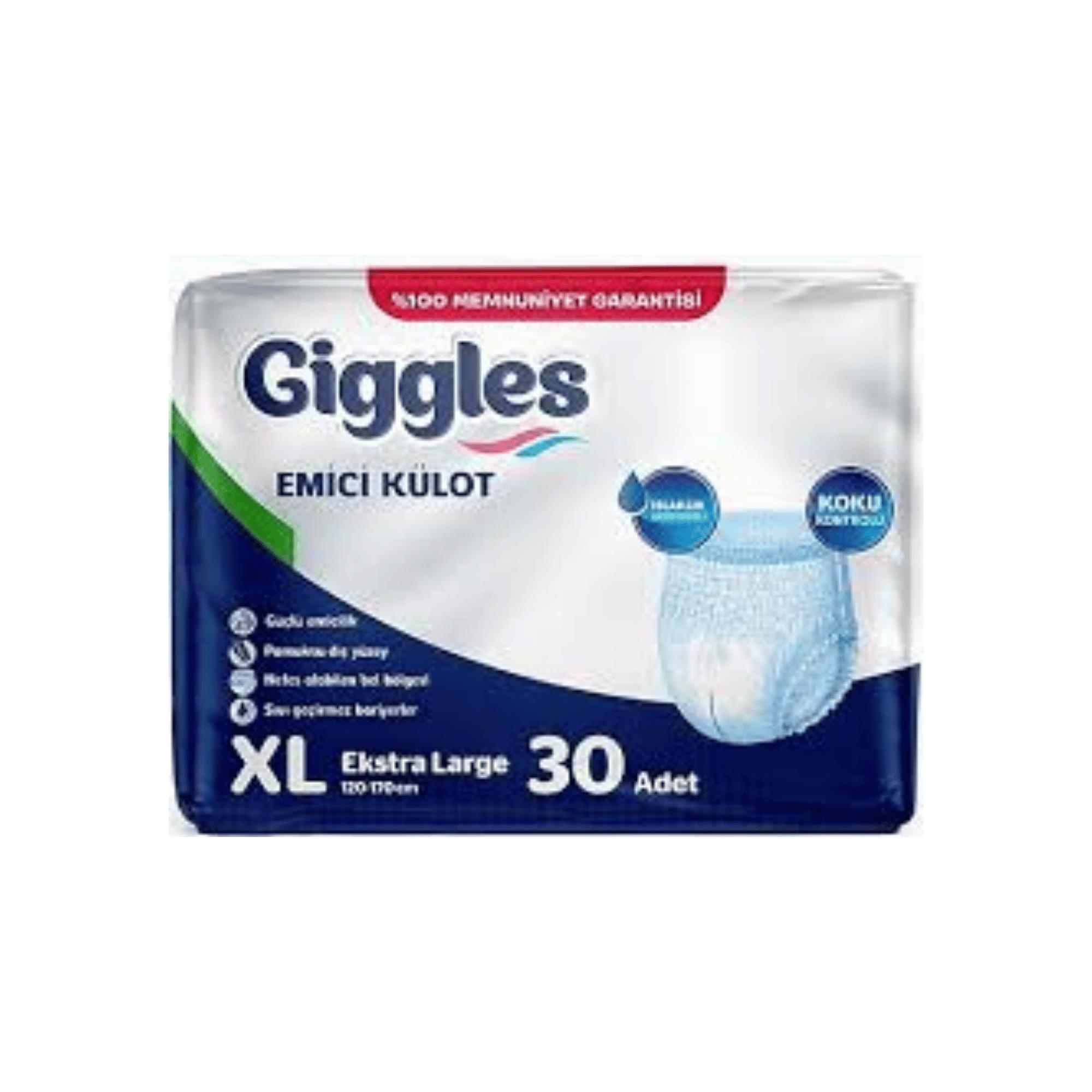 GİGGLES - HASTA ALTI BEZİ KÜLOTLU XLARGE 30LU