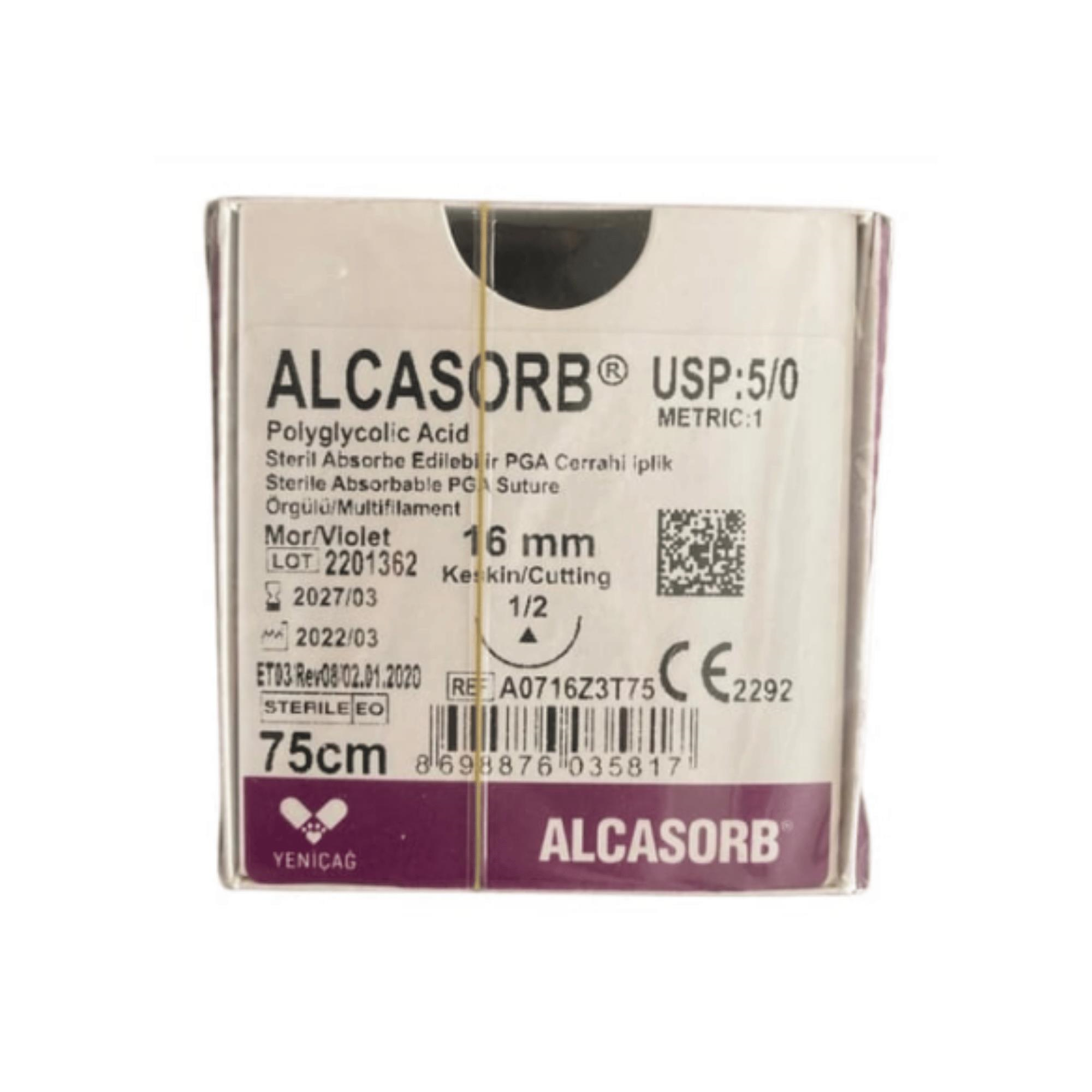 KATSAN - CERRAHİ İPLİK SÜTUR PGA NO: 5/0 75CM 16MM KESKİN A0716 - 1 PAKET