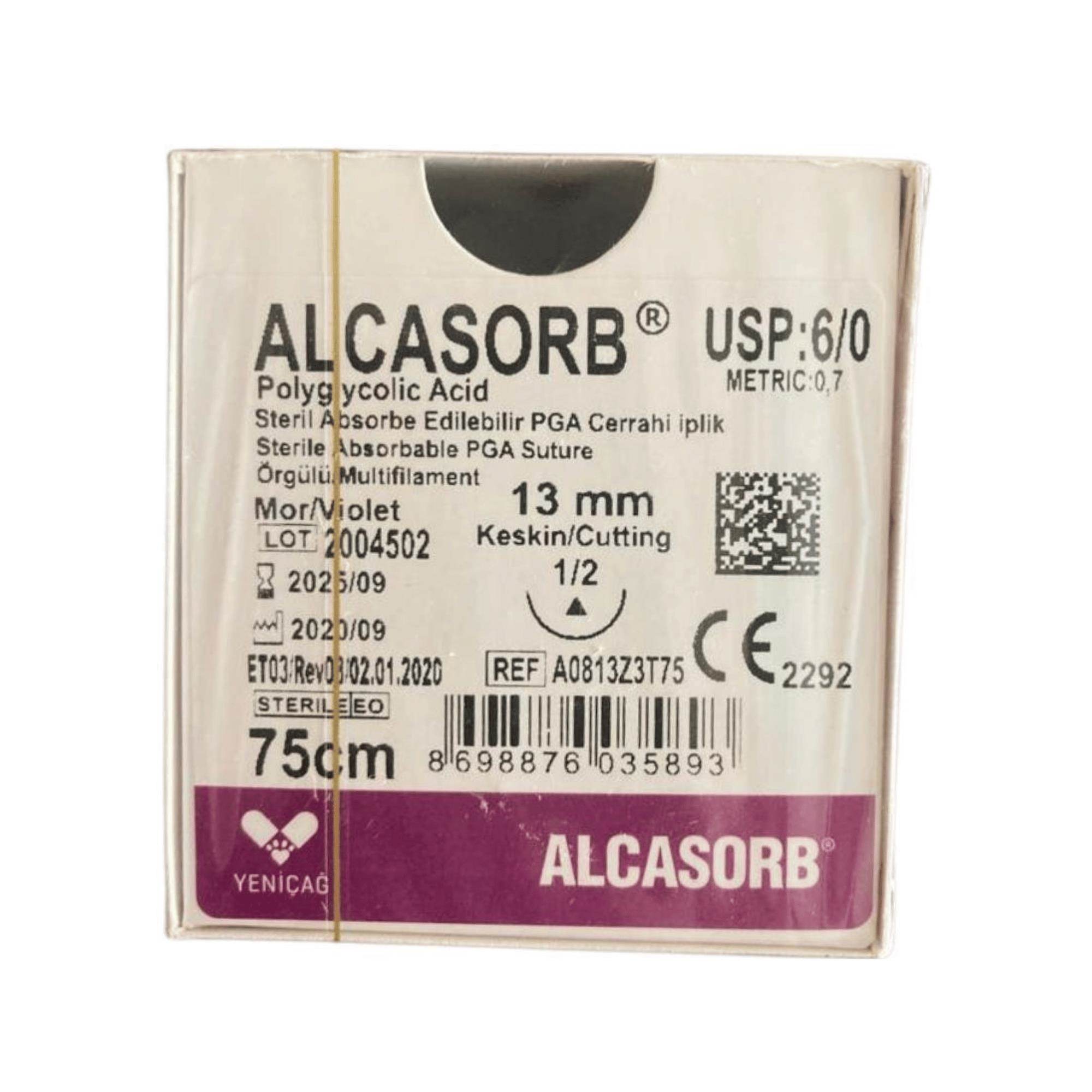 KATSAN - CERRAHİ İPLİK SÜTUR PGA NO: 6/0 75CM 13MM KESKİN A0813 - 1 PAKET