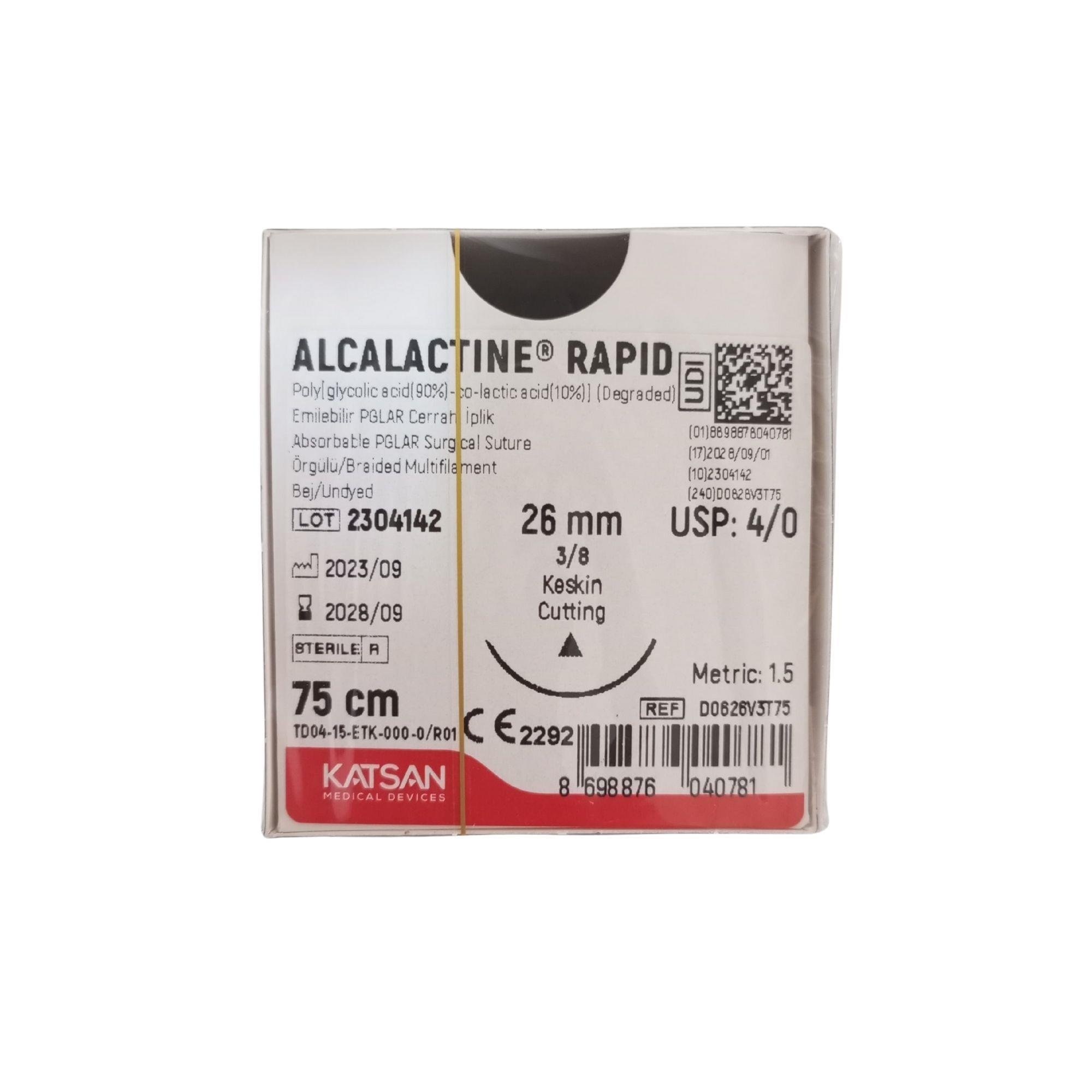 KATSAN - SÜTUR ALCALACTİNE RAPİD 4/0 26MM KESKİN 75CM BEJ