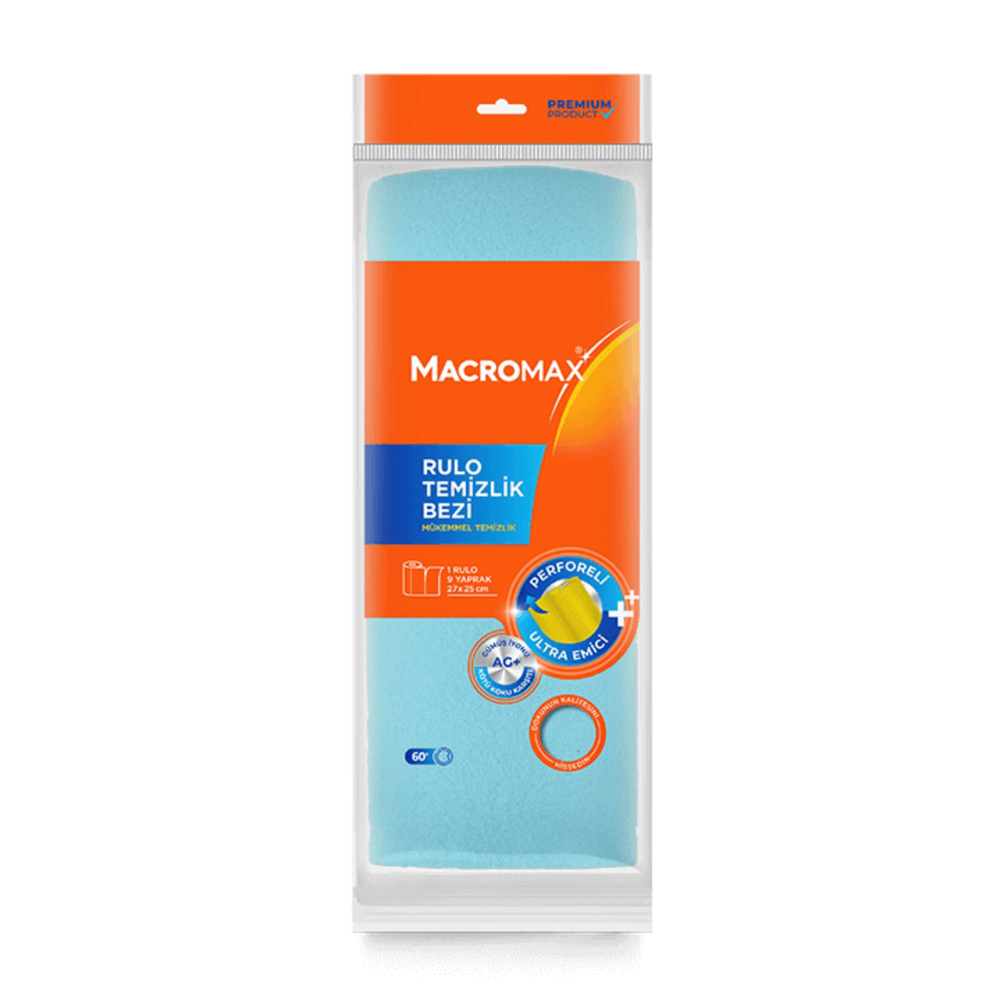 MACROMAX - TEMİZLİK BEZİ 27X25CM 9 YAPRAKLI 1 RULO