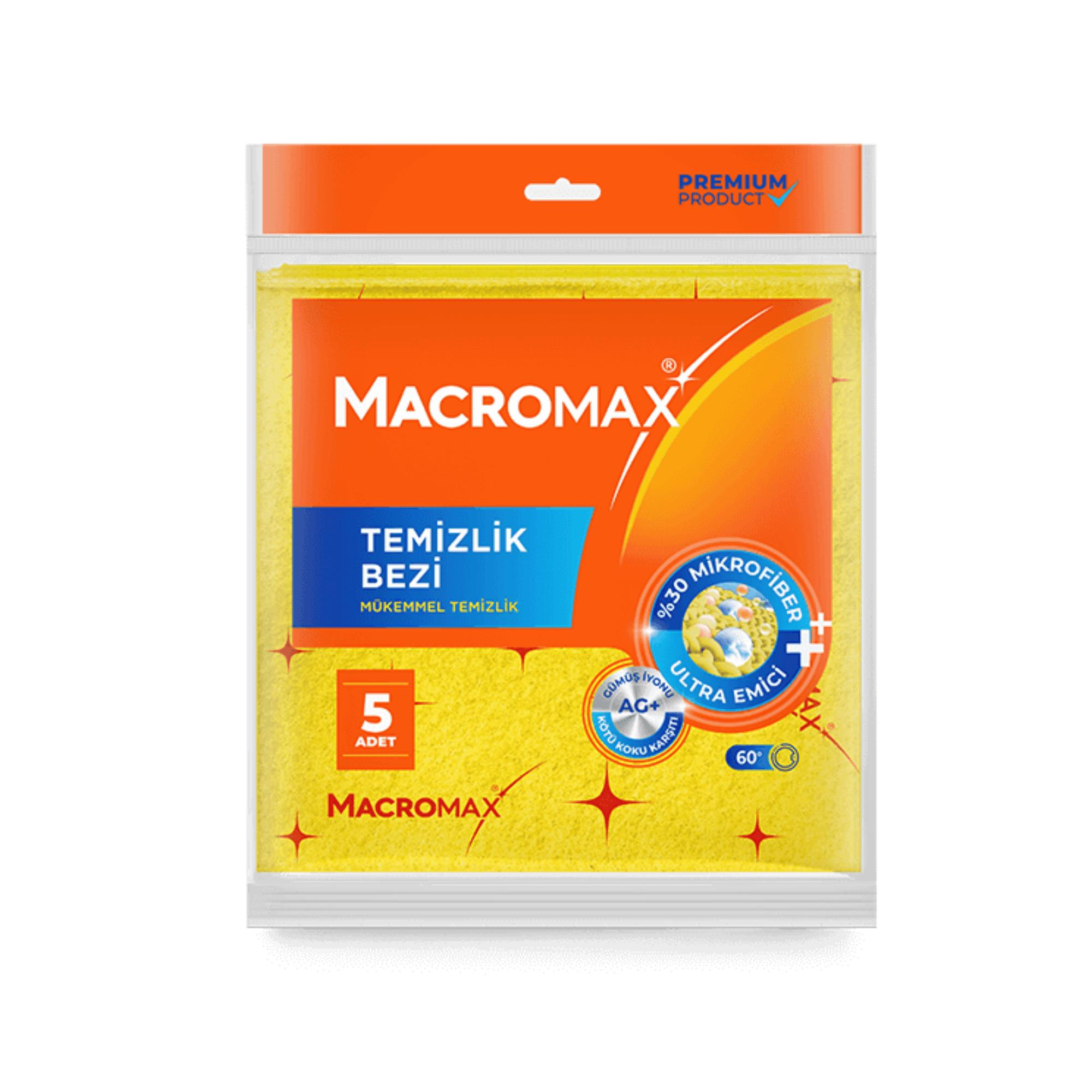 MACROMAX - TEMİZLİK BEZİ 34X35CM 5 ADETLİ 1 PAKET
