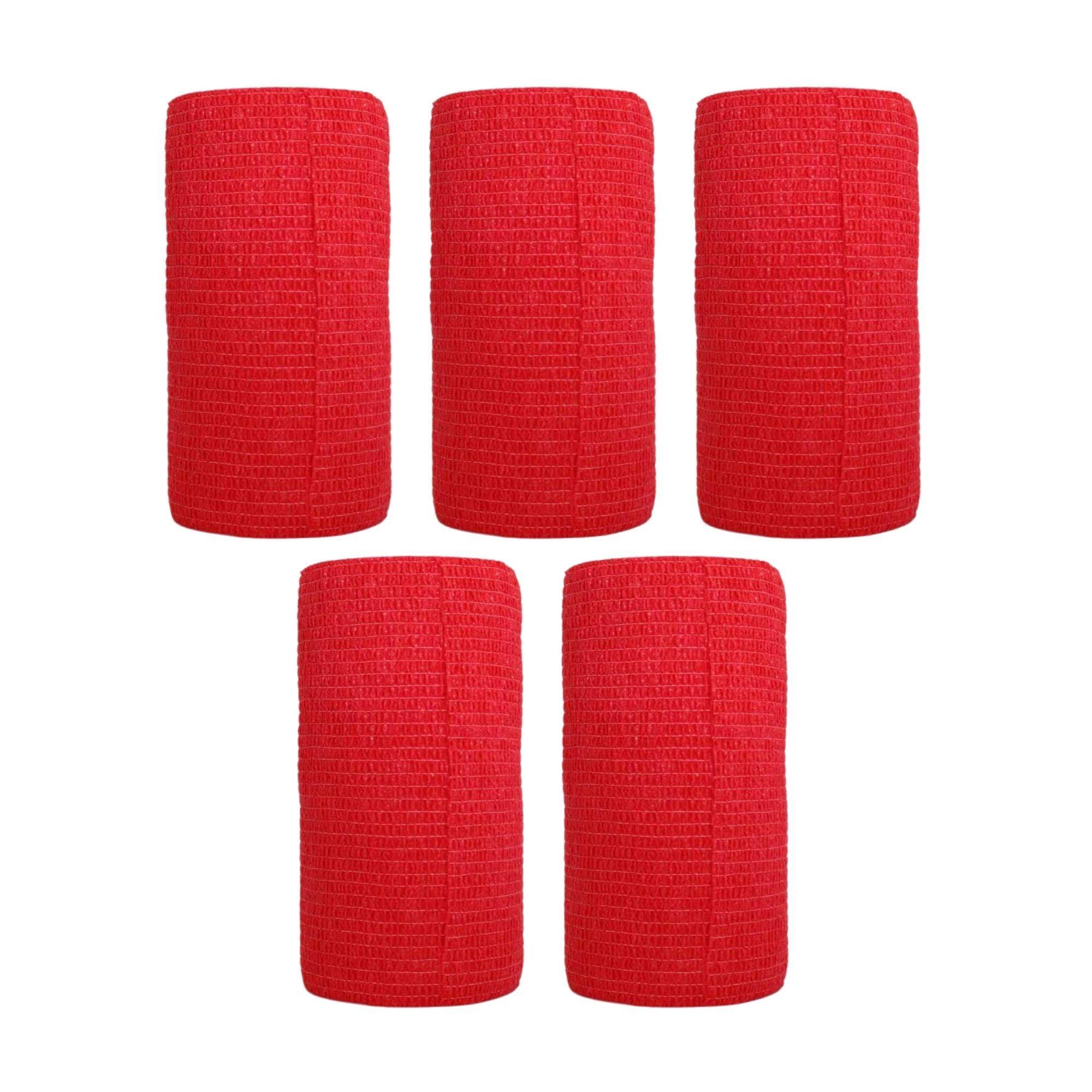 SAYBERK - COBAN KENDİNDEN YAPIŞKANLI BANDAJ 10CMX4.5MT KIRMIZI - 5 ADET