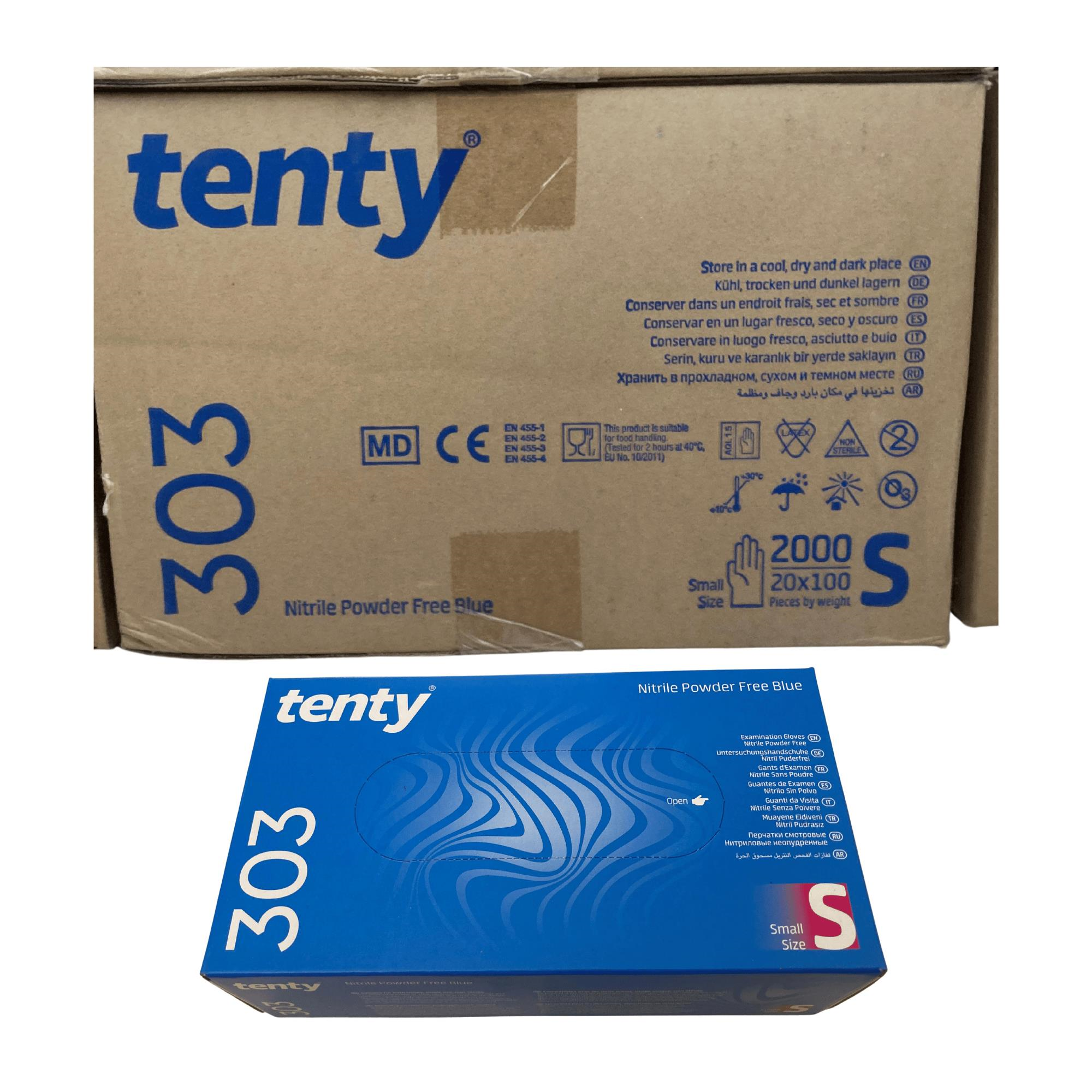 TENTY - MUAYENE ELDİVENİ 303 NİTRİL MAVİ SMALL 100LÜ 20 PAKET