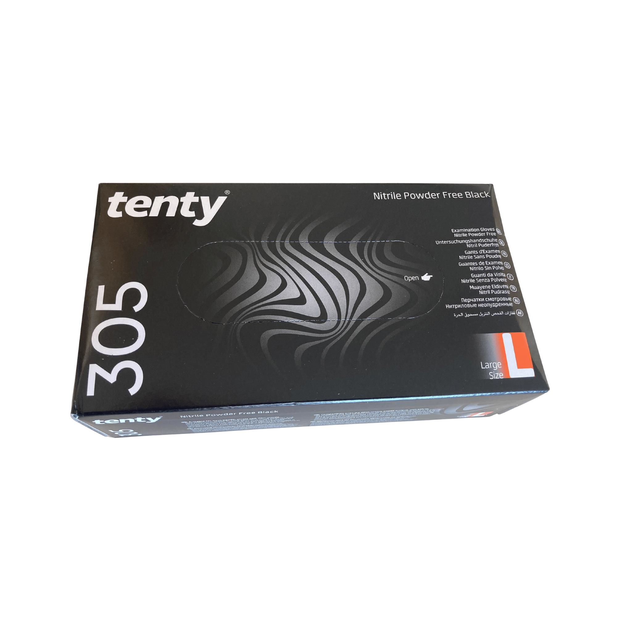 TENTY - MUAYENE ELDİVENİ 305 NİTRİL SİYAH LARGE 100LÜ 1 PAKET