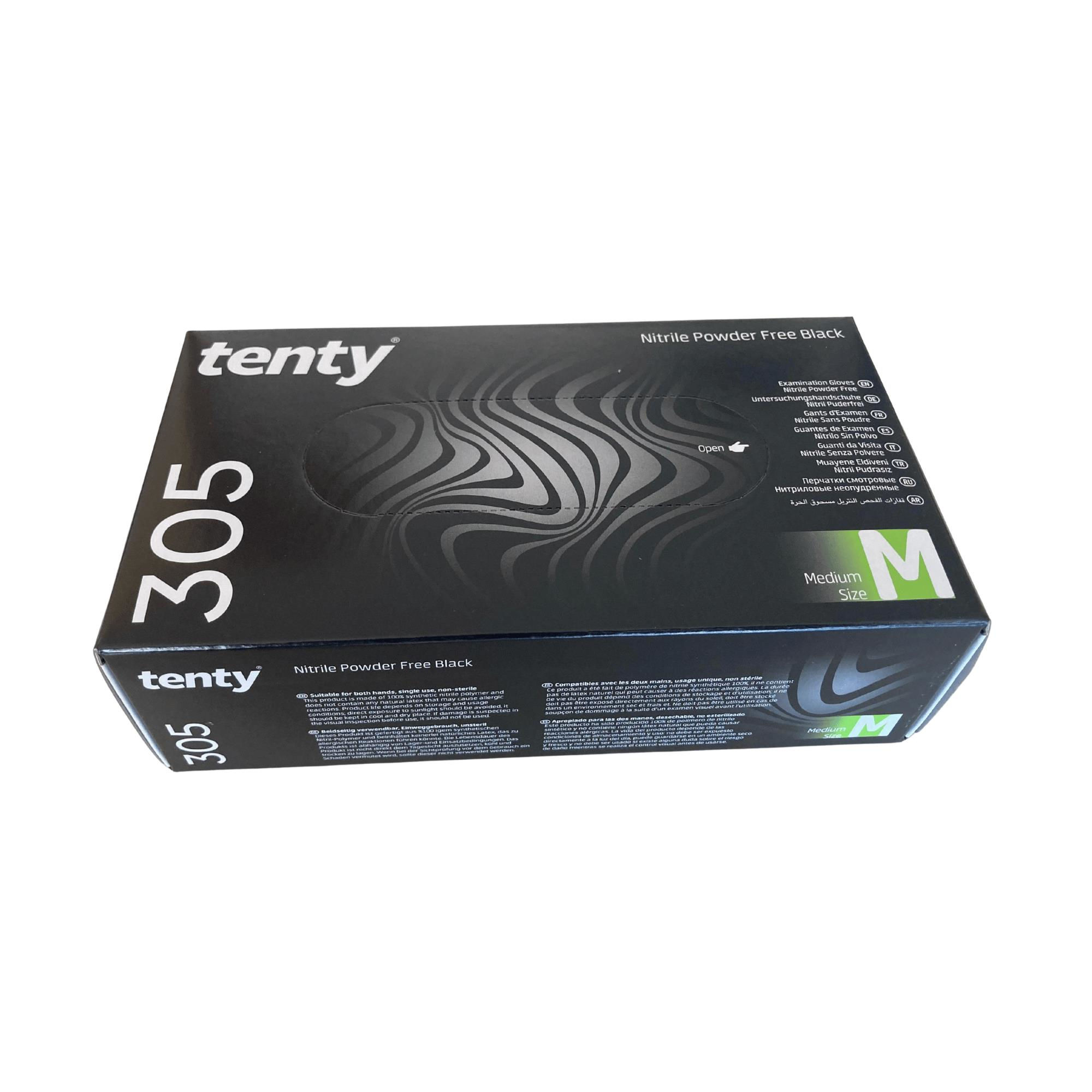 TENTY - MUAYENE ELDİVENİ 305 NİTRİL SİYAH MEDİUM 100LÜ 1 PAKET