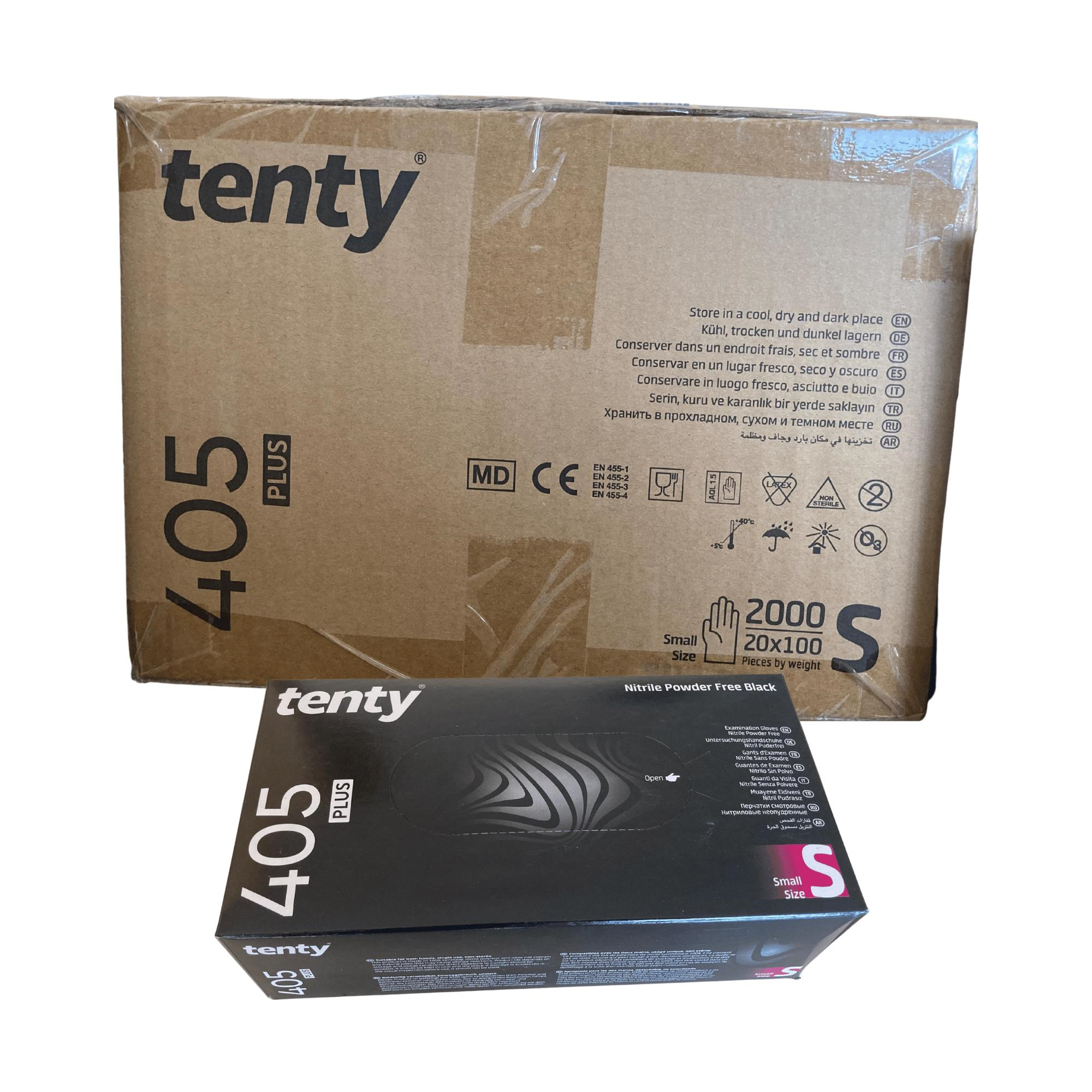 TENTY - MUAYENE ELDİVENİ 405 PLUS NİTRİL SİYAH SMALL 100LÜ 20 PAKET