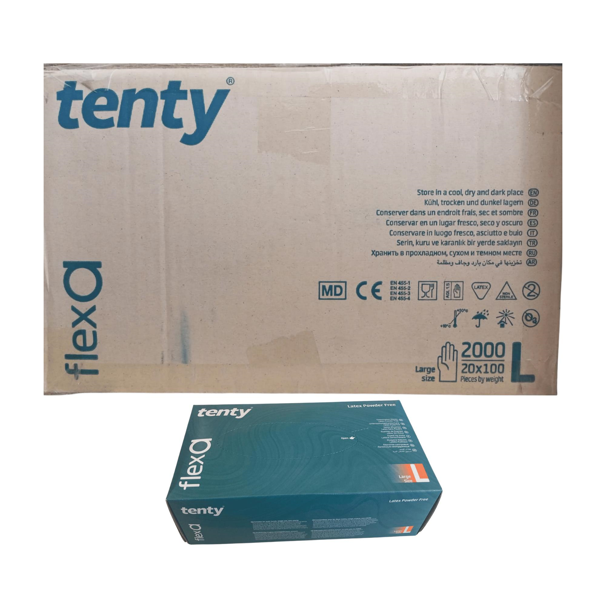 TENTY - MUAYENE ELDİVENİ FLEXS A PUDRASIZ LATEKS LARGE 100LÜ 20 PAKET