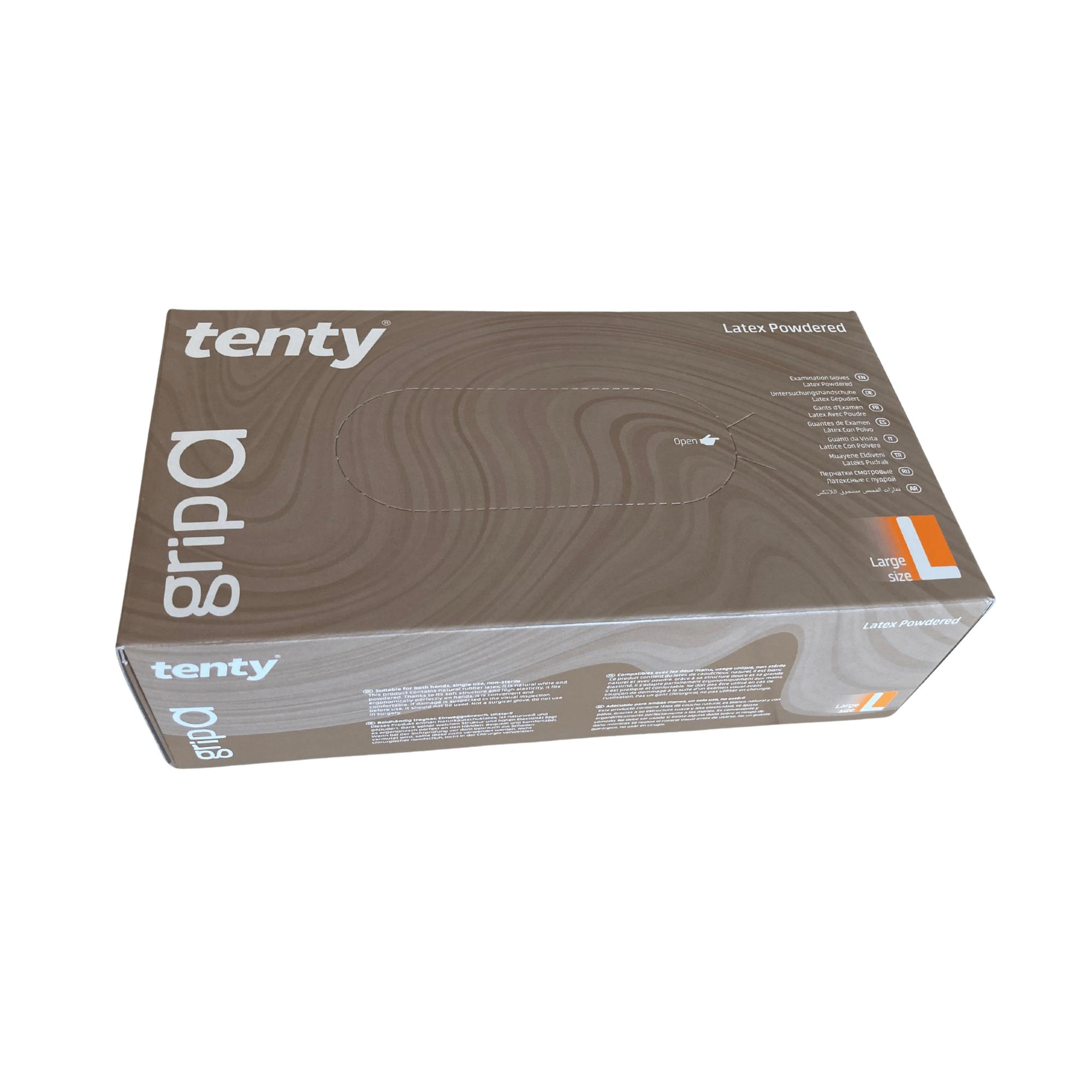 TENTY - MUAYENE ELDİVENİ GRİP A PUDRALI LATEKS LARGE 100LÜ 1 PAKET