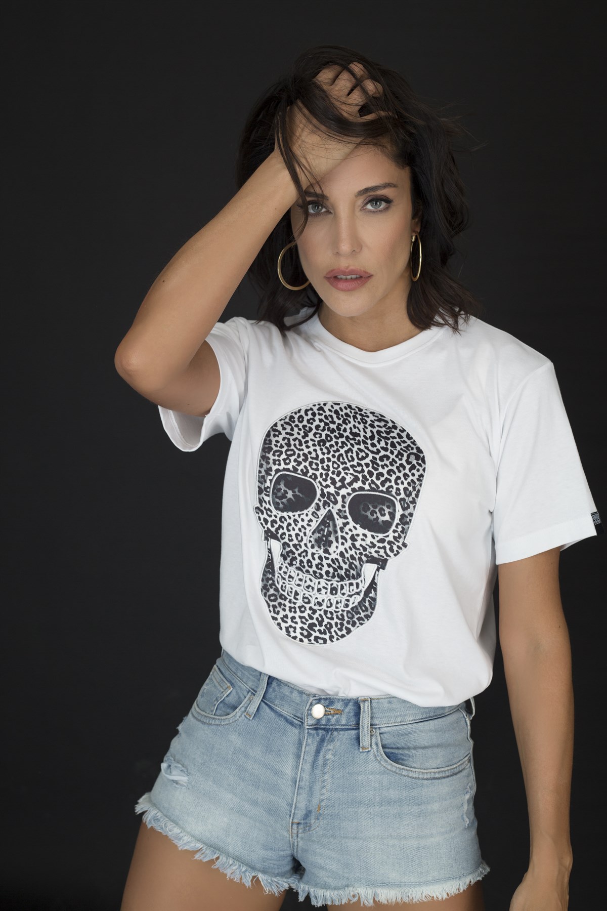 DIGITAL PRINTED-EMBROIDERED SKULL Tshirt 