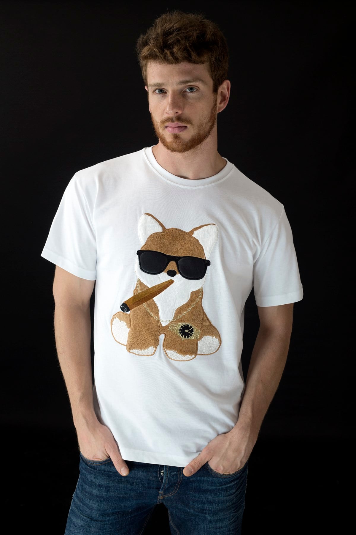 EMBROIDERED FOX Tshirt